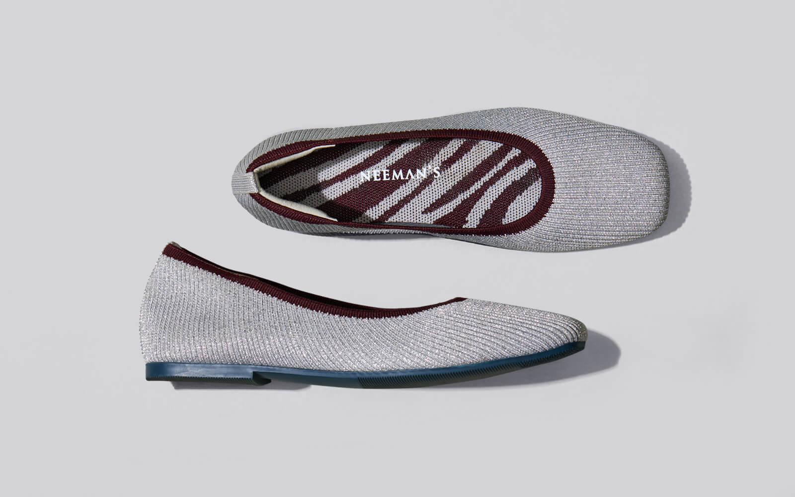 Metallic Square Flats : Grey-Silver - Image 7