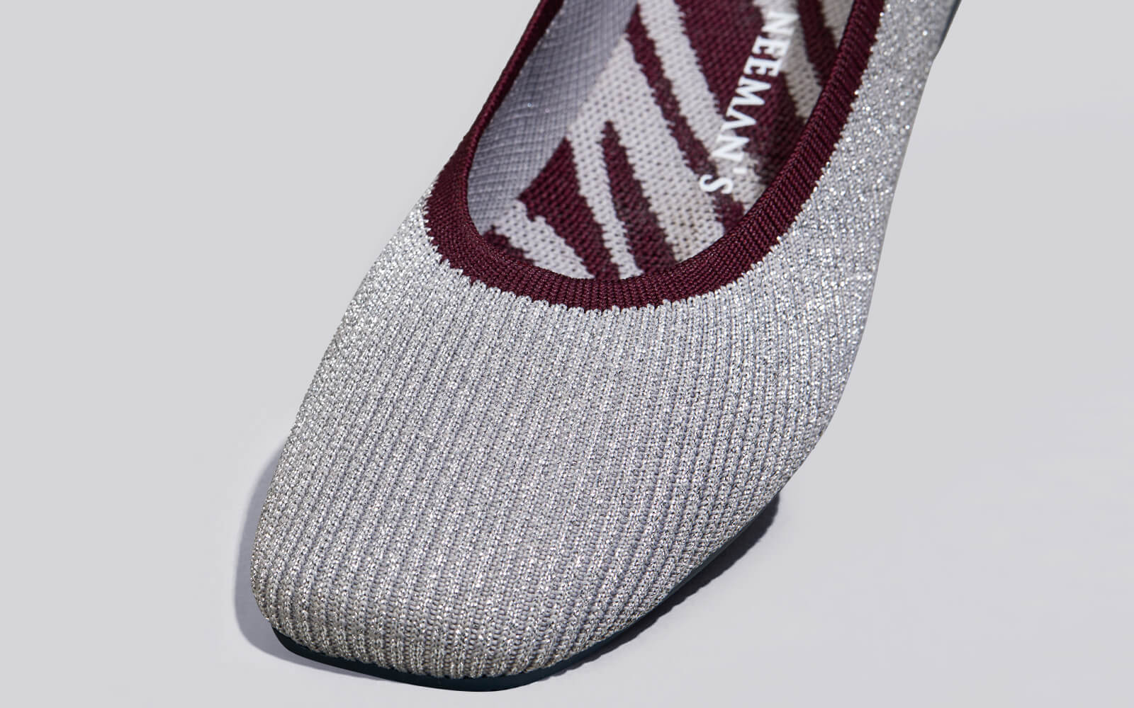 Metallic Square Flats : Grey-Silver - Image 8