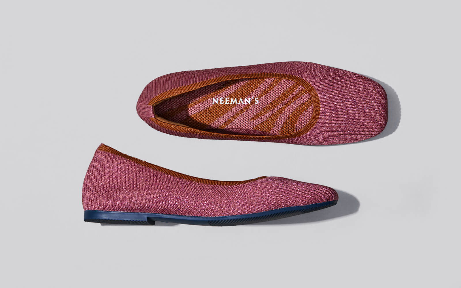 Metallic Square Flats : Pink - Image 5