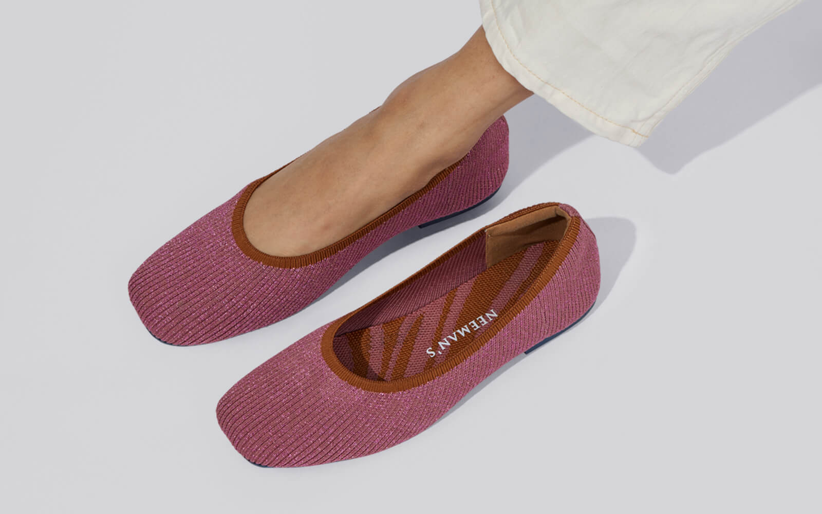 Metallic Square Flats : Pink - Image 7