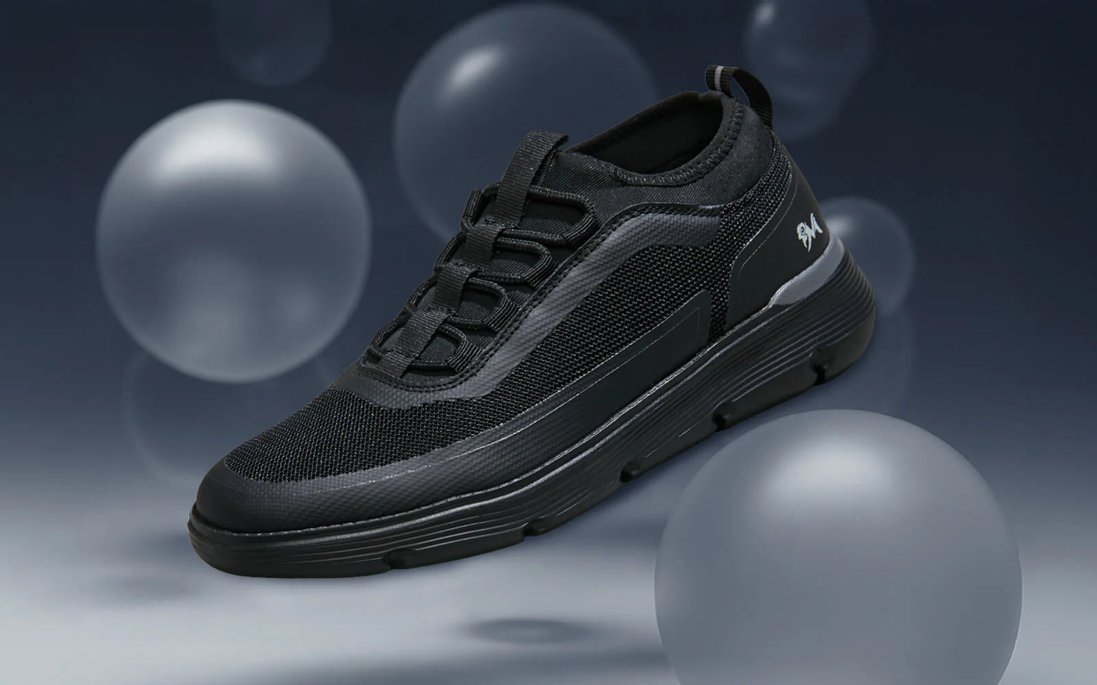 Mid-Top Sneakers : Black - Image 9