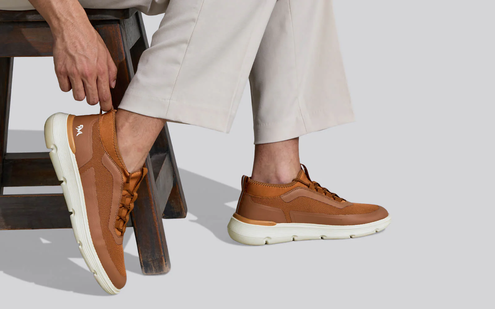 Mid-Top Sneakers : Tan - Image 7