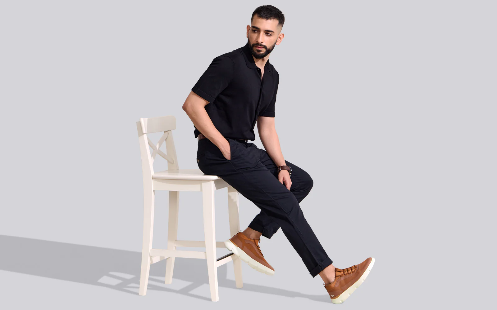 Mid-Top Sneakers : Tan - Image 8
