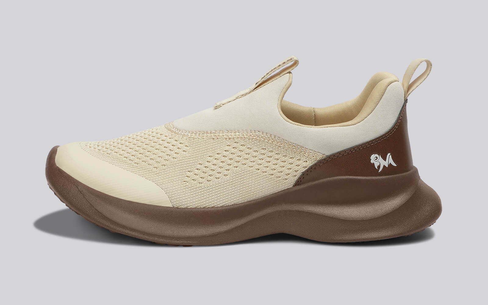 Mono Curve Slip Ons for Men : Ivory Brown