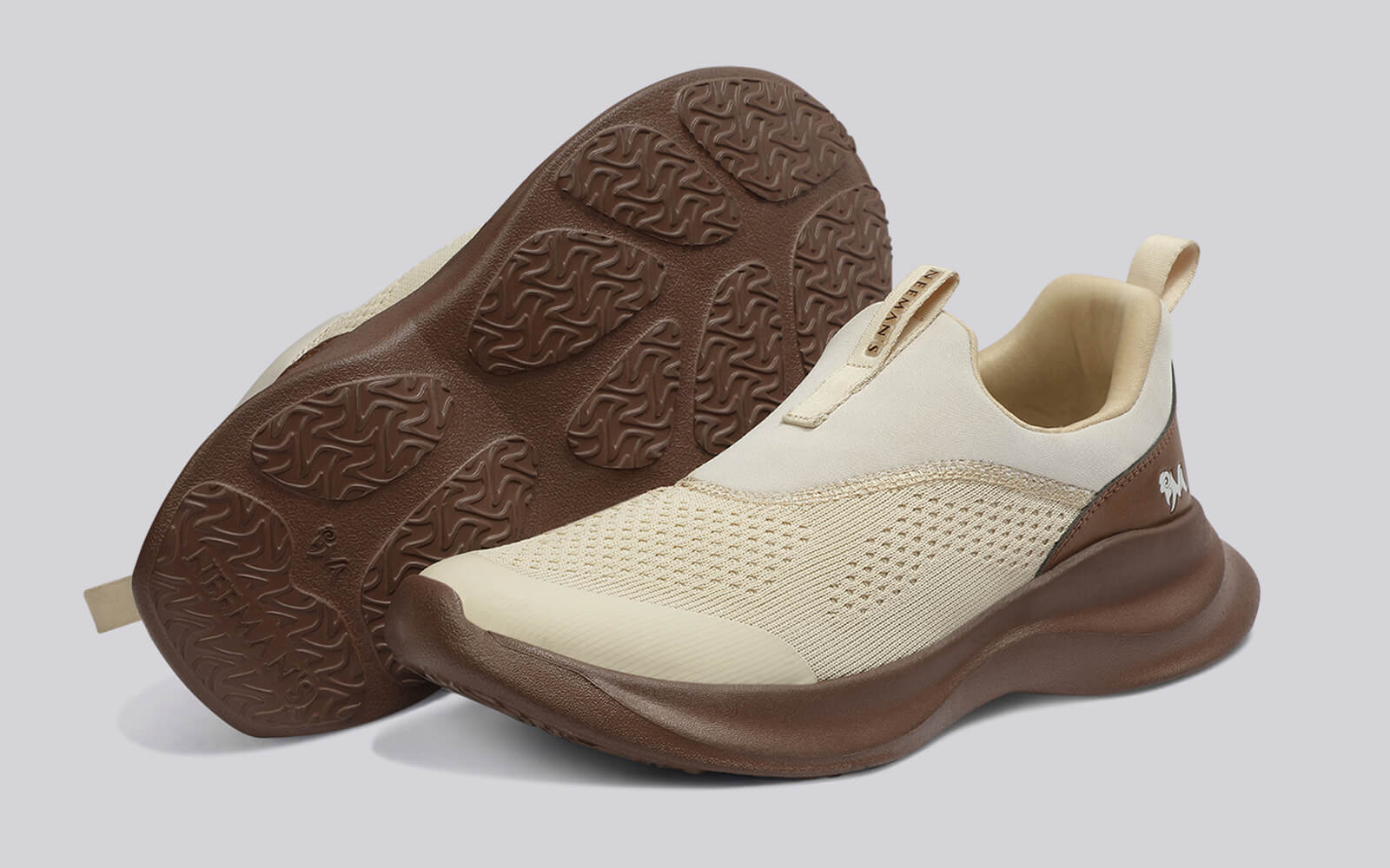 Mono Curve Slip Ons for Men : Ivory Brown - Image 10