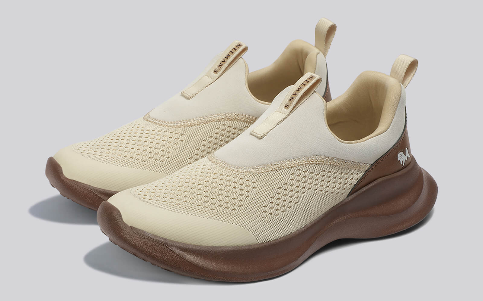 Mono Curve Slip Ons for Men : Ivory Brown - Image 4