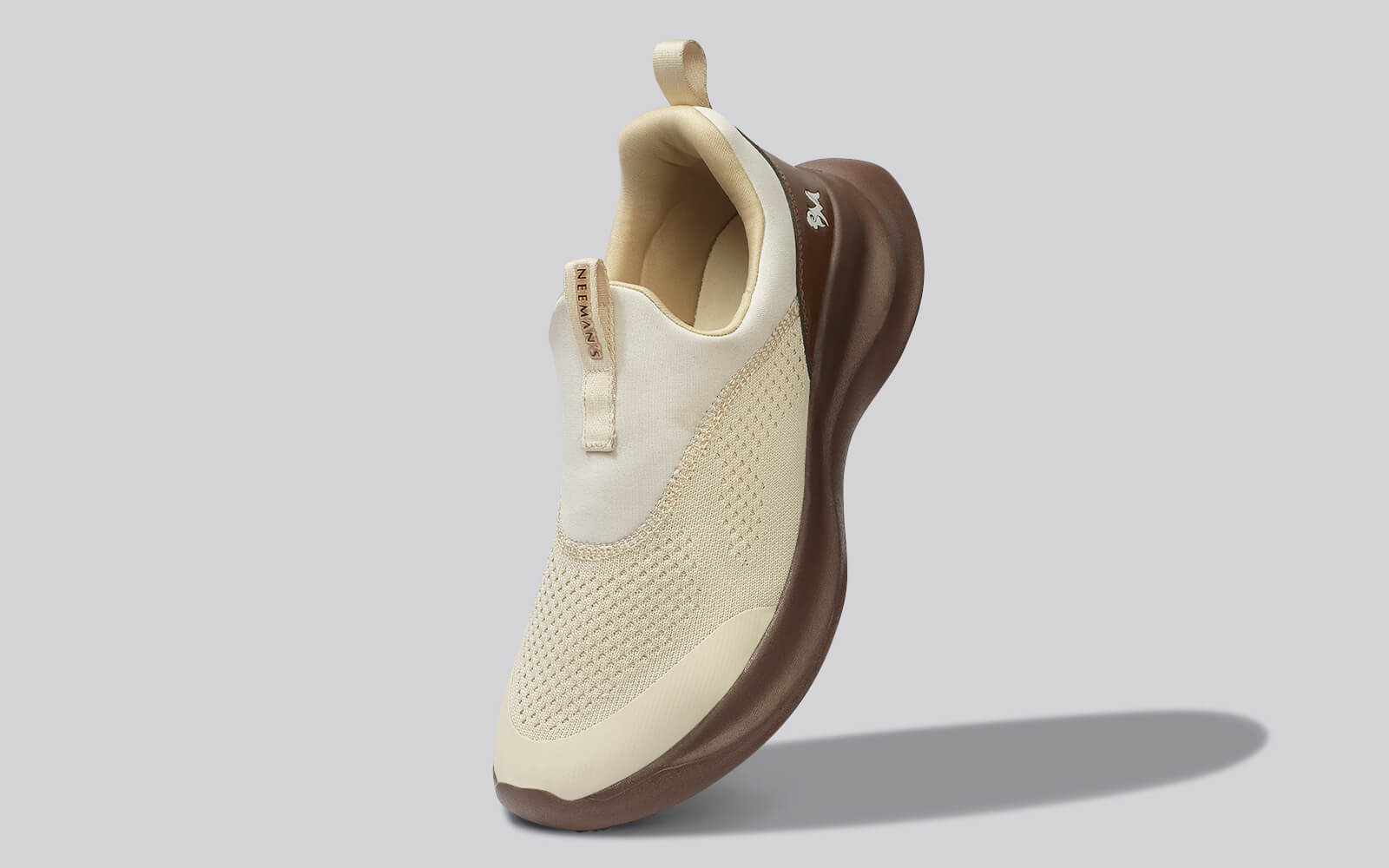 Mono Curve Slip Ons for Men : Ivory Brown - Image 5