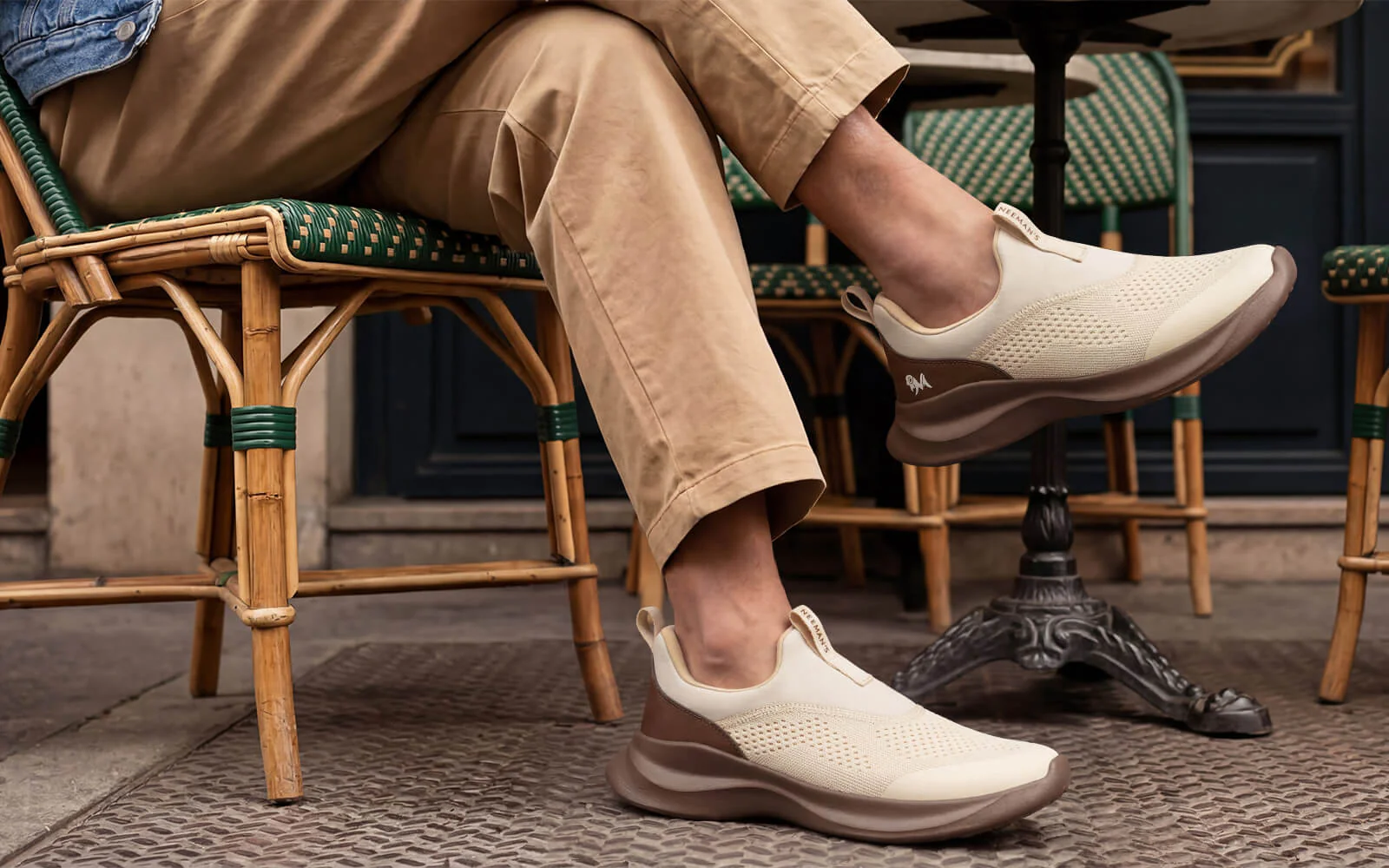 Mono Curve Slip Ons for Men : Ivory Brown - Image 7