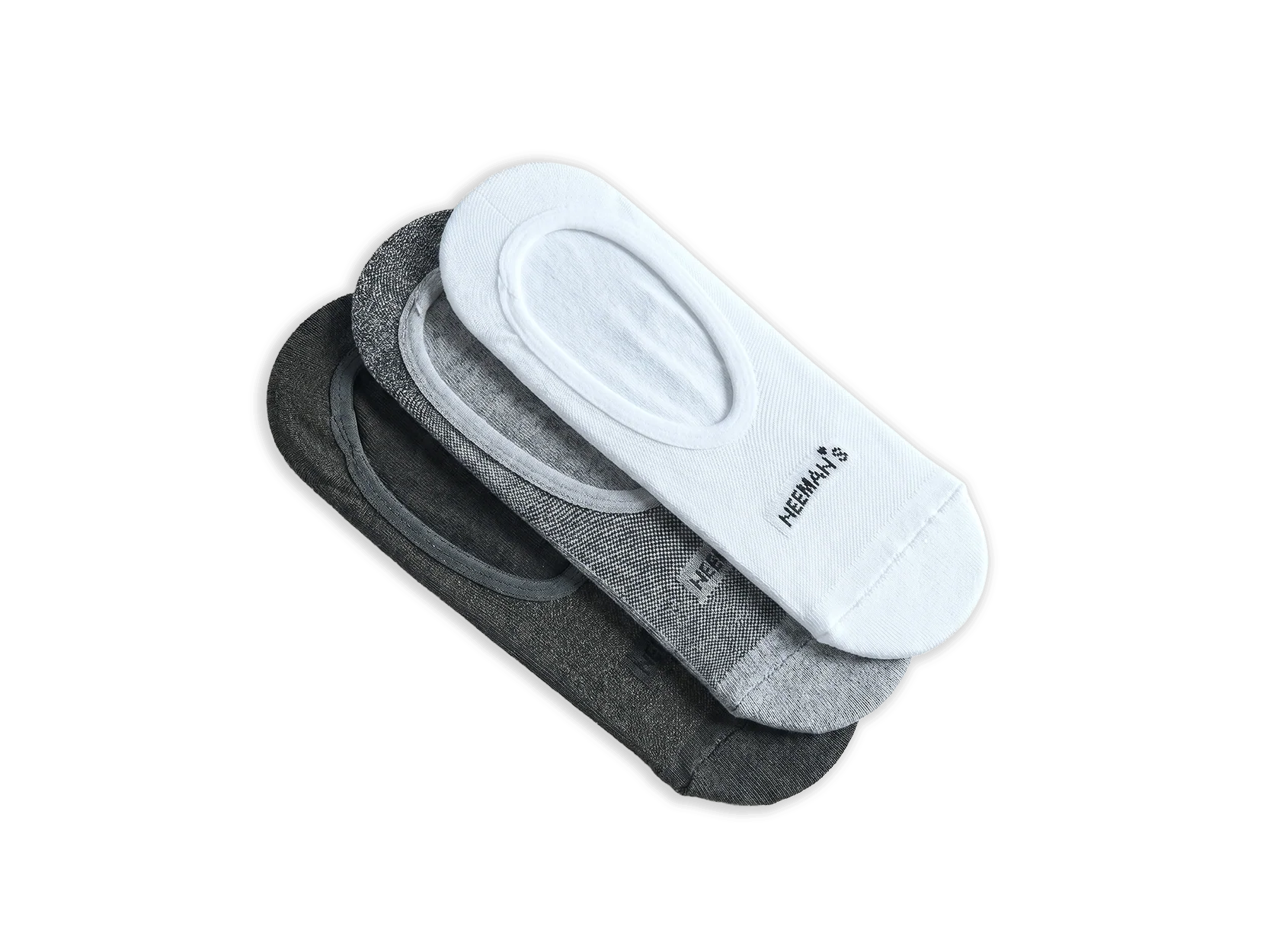 No Show Socks : Black White Grey (Pack of 3) - Image 8