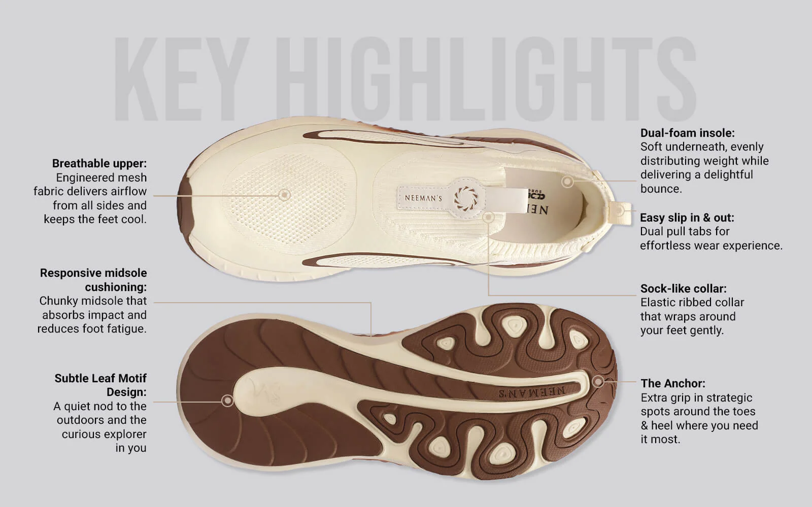 Novra Slip Ons For Men : Ivory - Image 3