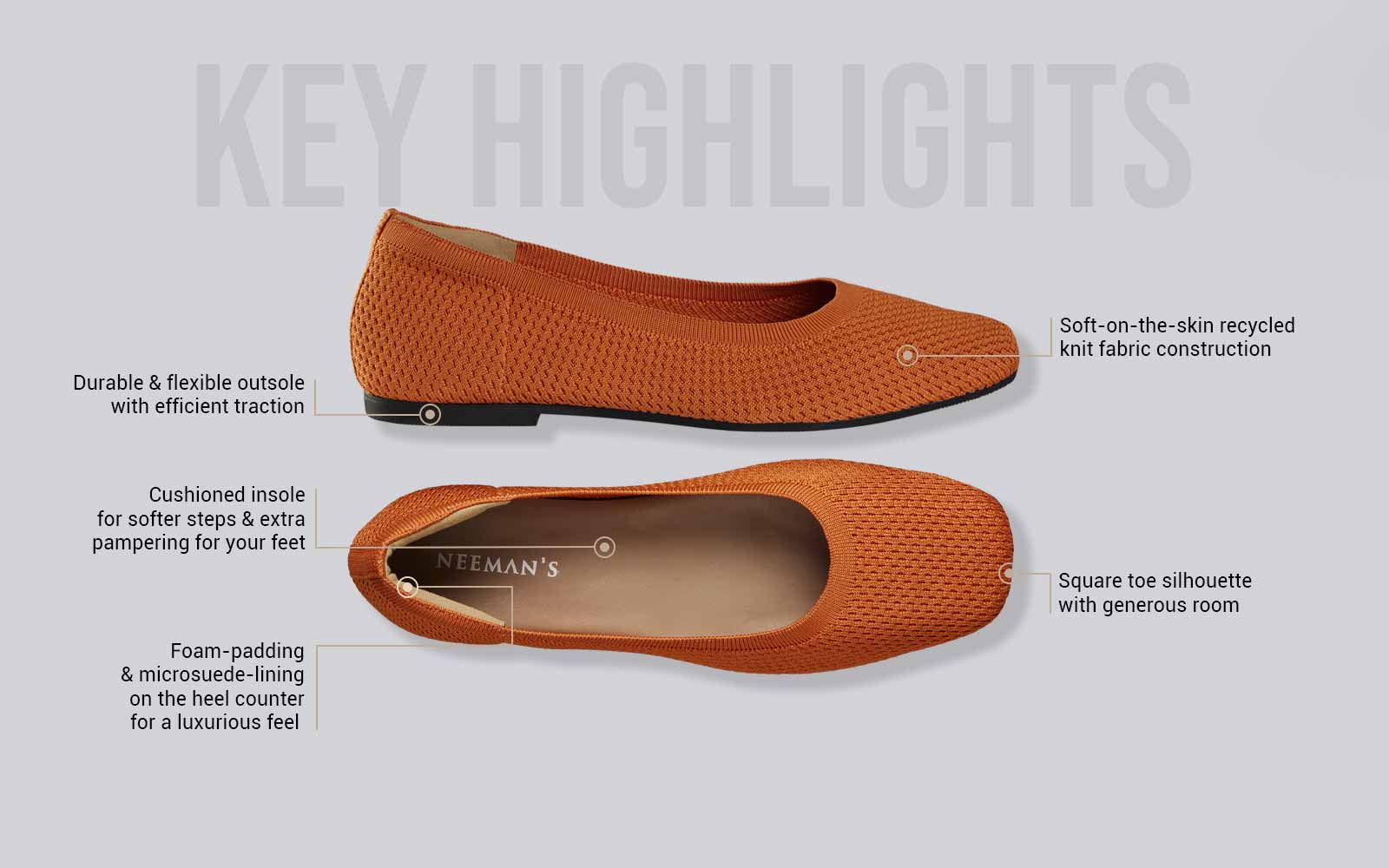 Plush Square Flats : Apricot - Image 3
