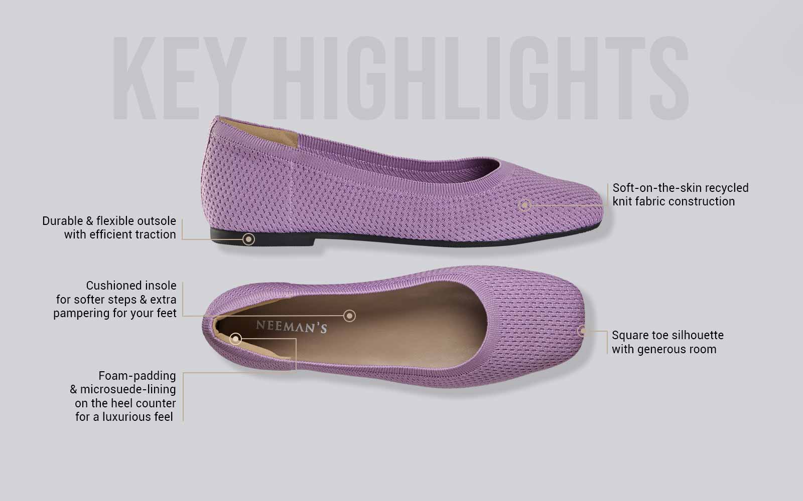 Plush Square Flats : Lavender - Image 3