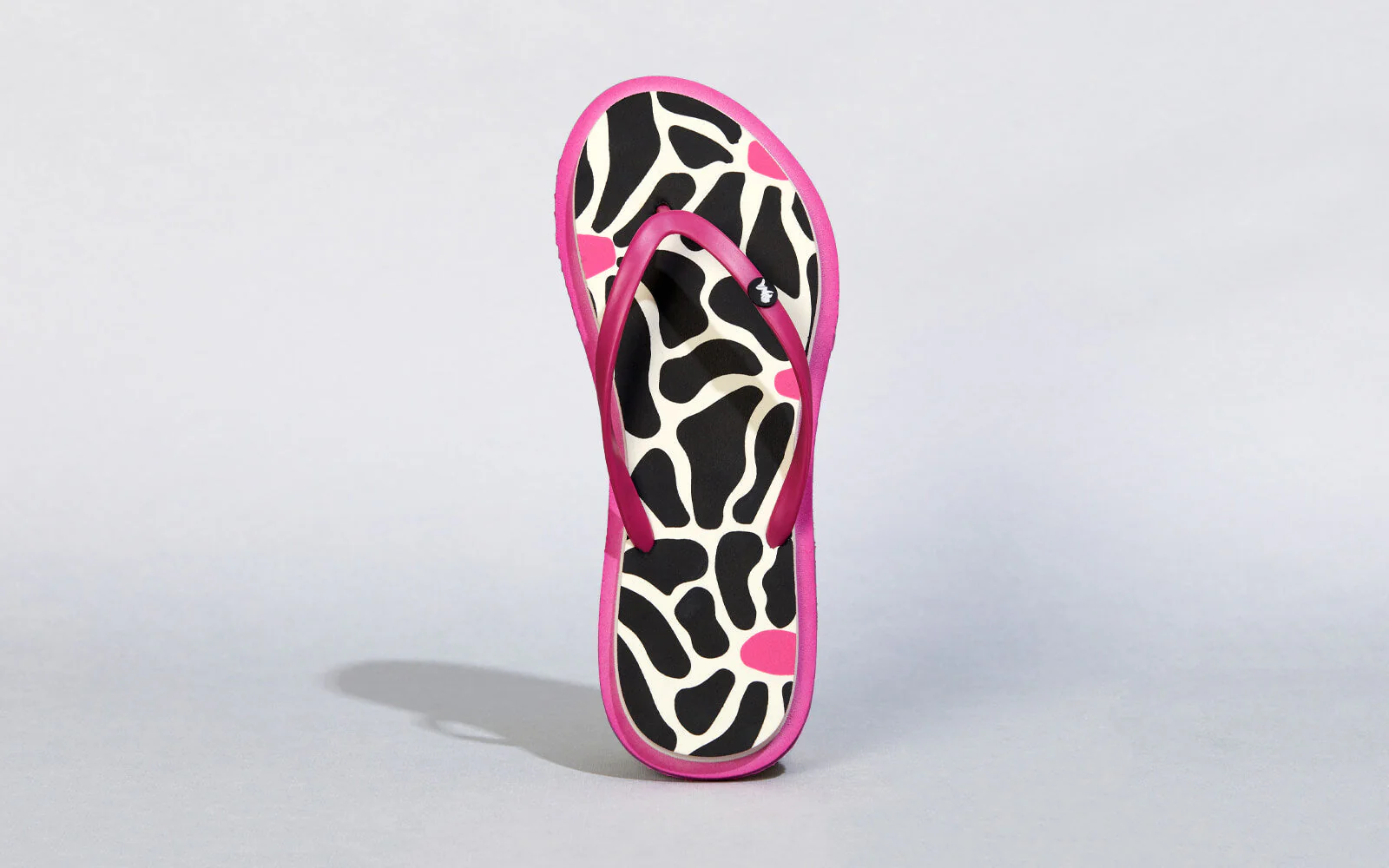 Printed Flip Flops : Black - Image 2