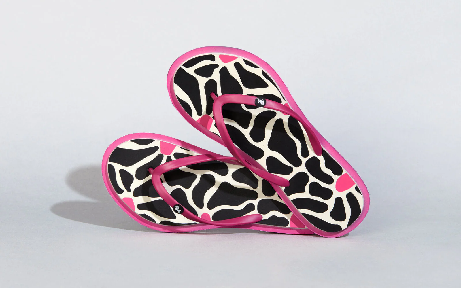 Printed Flip Flops : Black - Image 5