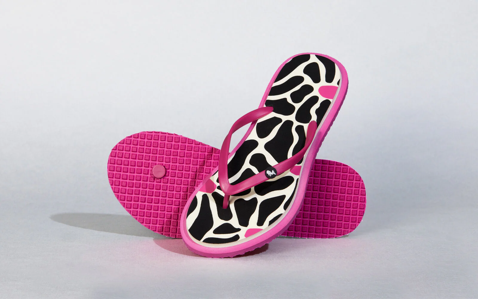 Printed Flip Flops : Black - Image 6