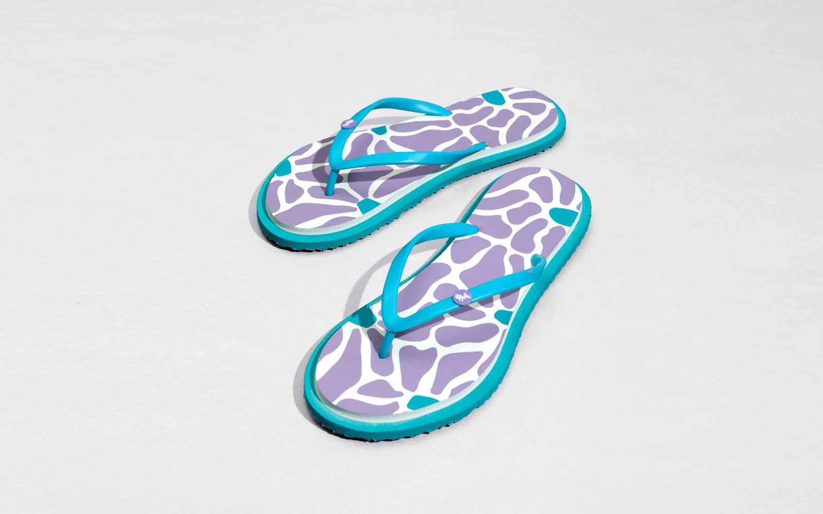 Printed Flip Flops : Lavender - Image 4