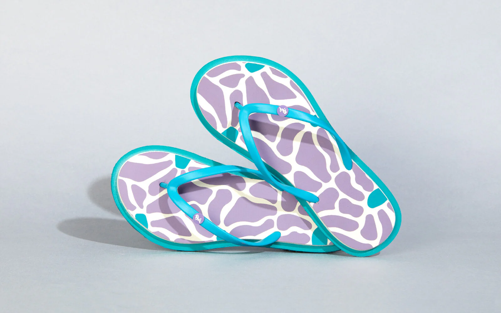 Printed Flip Flops : Lavender - Image 5