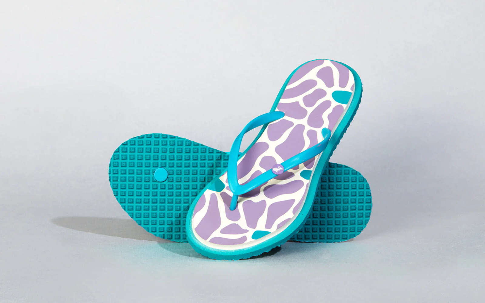 Printed Flip Flops : Lavender - Image 6