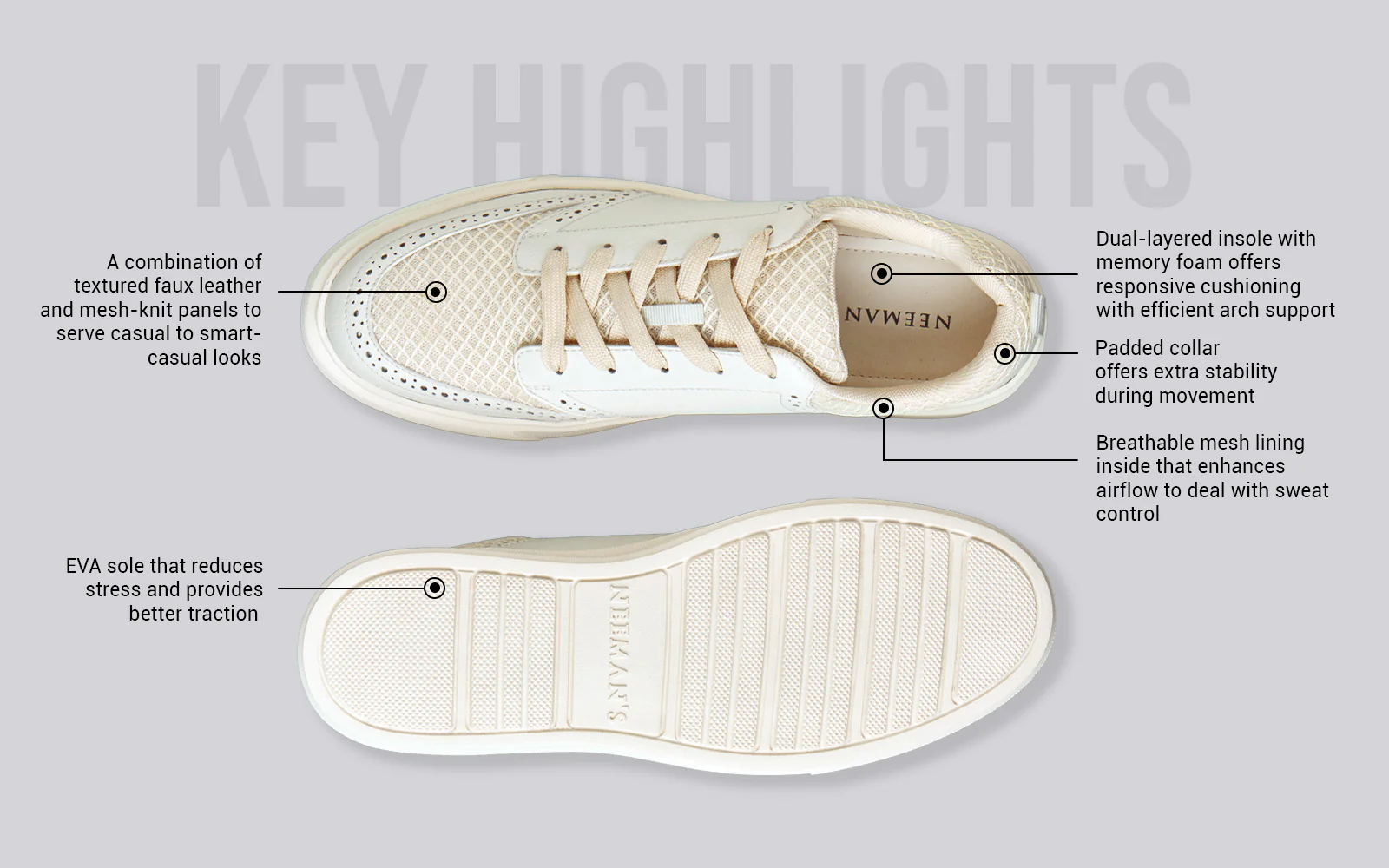 Pure Motion Sneakers : Ivory - Image 4