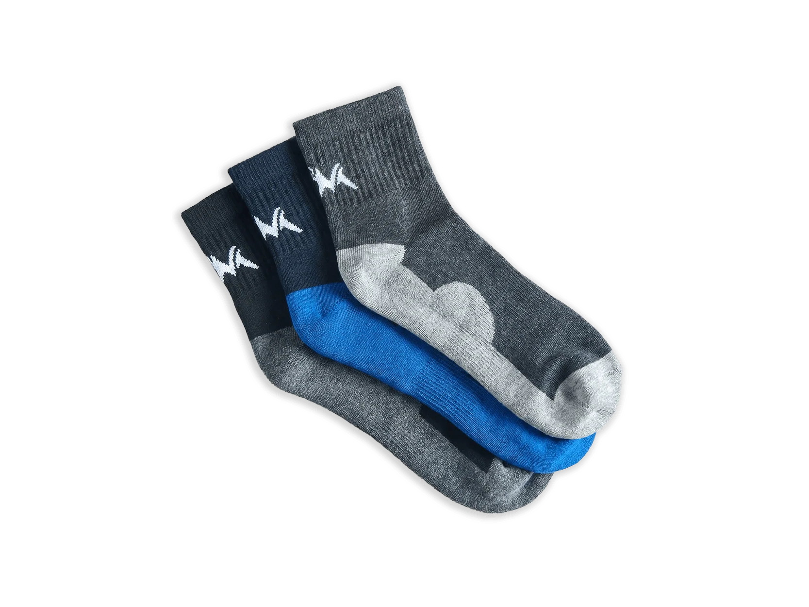 Quarter All Day Socks : Black Blue Grey (Pack of 3) - Image 8