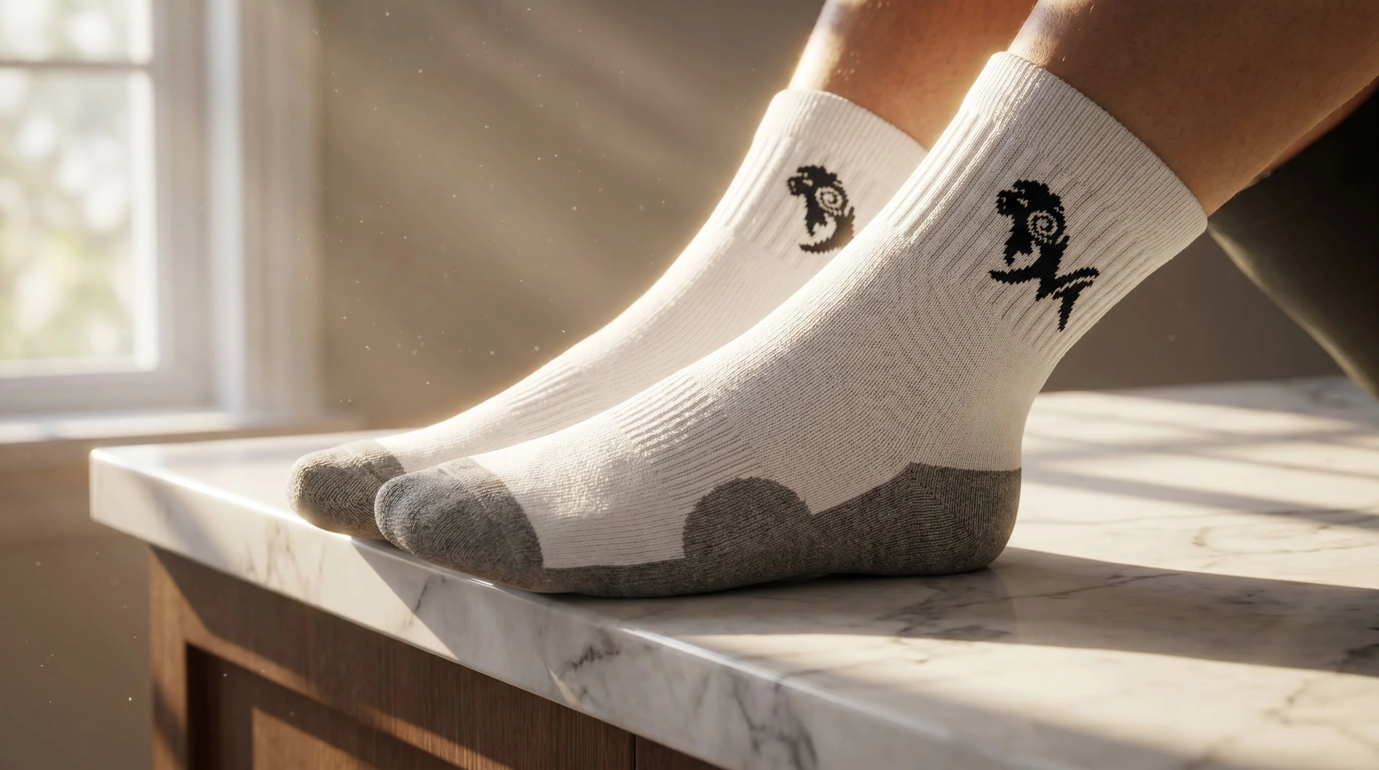 Quarter All Day Socks : Black Blue White (Pack of 3) - Image 6