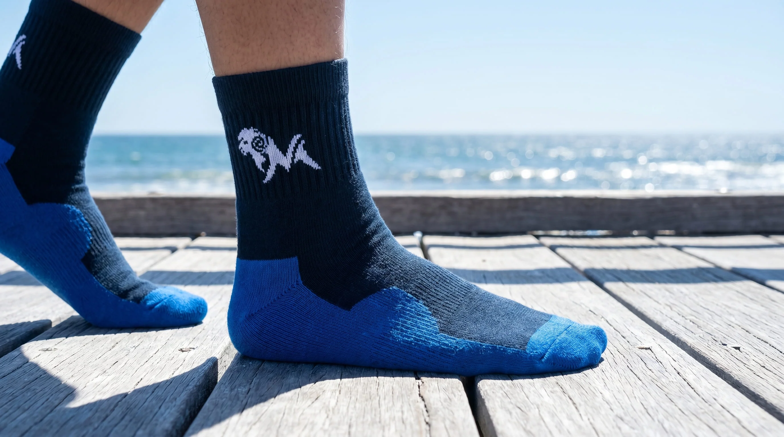 Quarter All Day Socks : White Blue Grey (Pack of 3) - Image 5