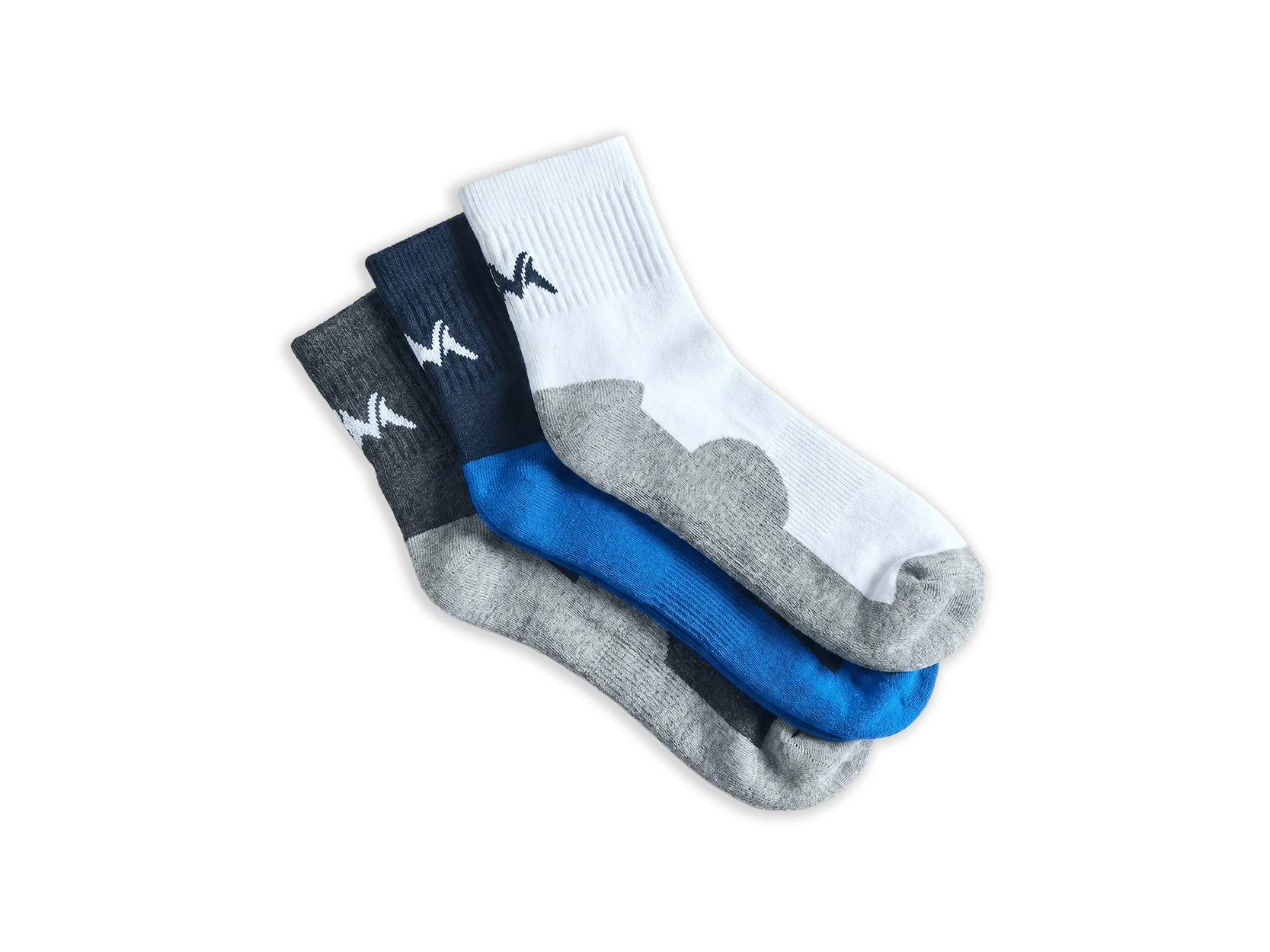 Quarter All Day Socks : White Blue Grey (Pack of 3) - Image 7
