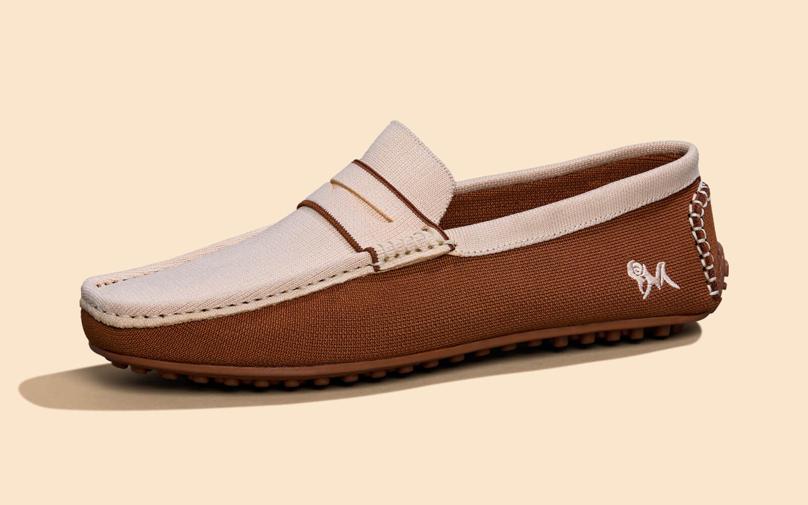 ReLive Knit Color Block Loafers : Beige/Brown - Image 7