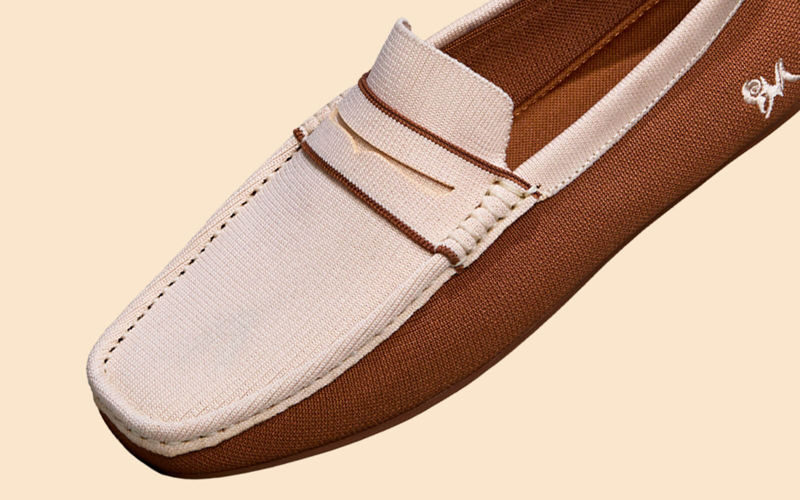 ReLive Knit Color Block Loafers : Beige/Brown - Image 8