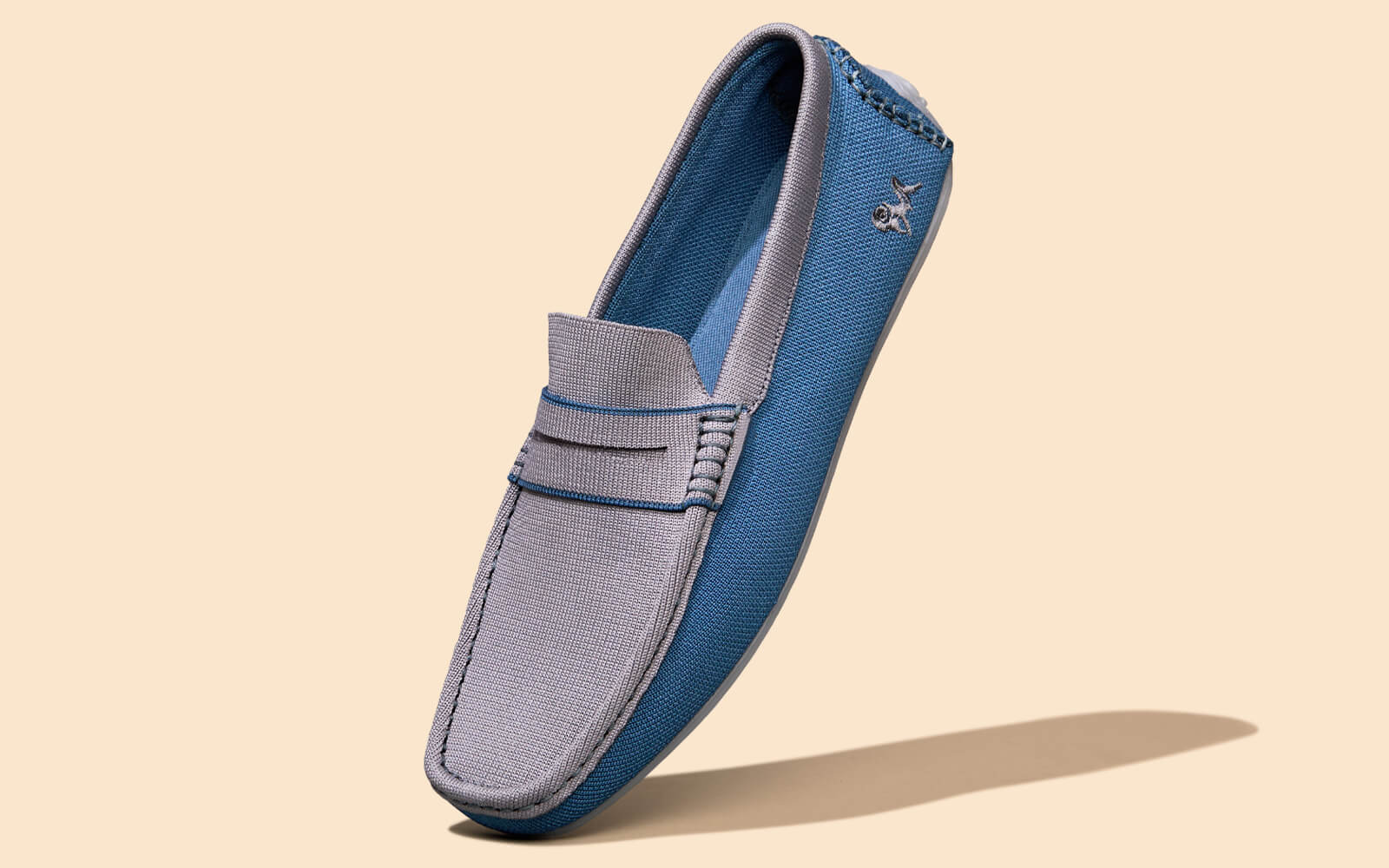 ReLive Knit Color Block Loafers : Blue/Grey - Image 2
