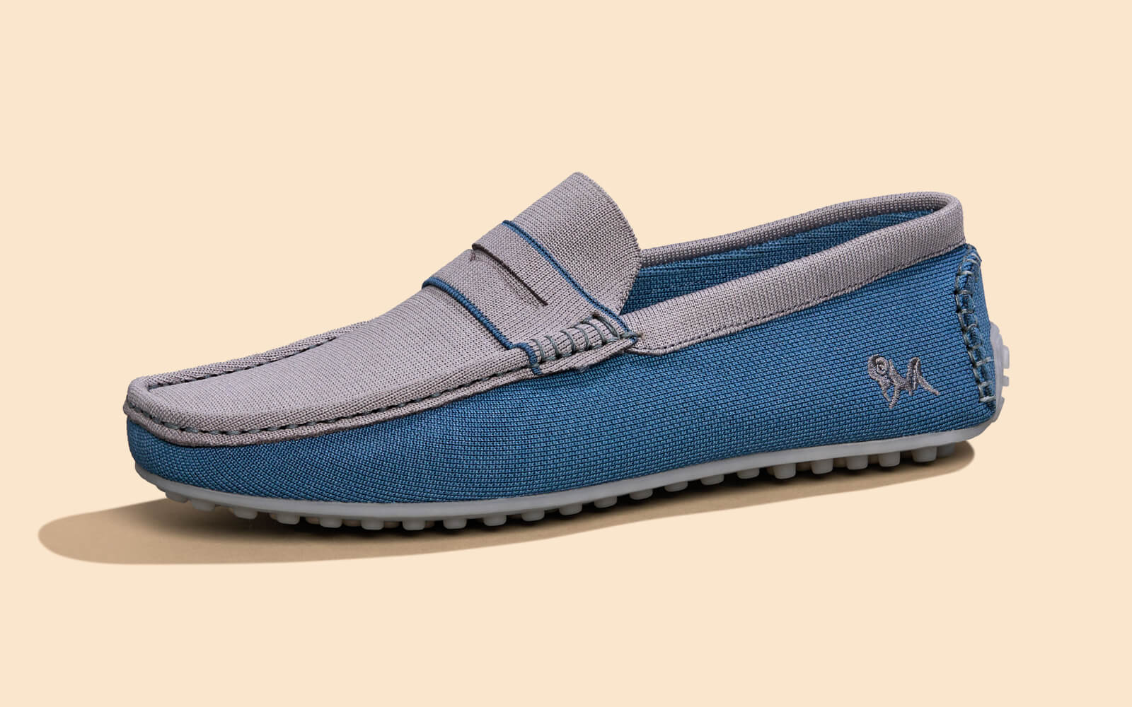 ReLive Knit Color Block Loafers : Blue/Grey - Image 5