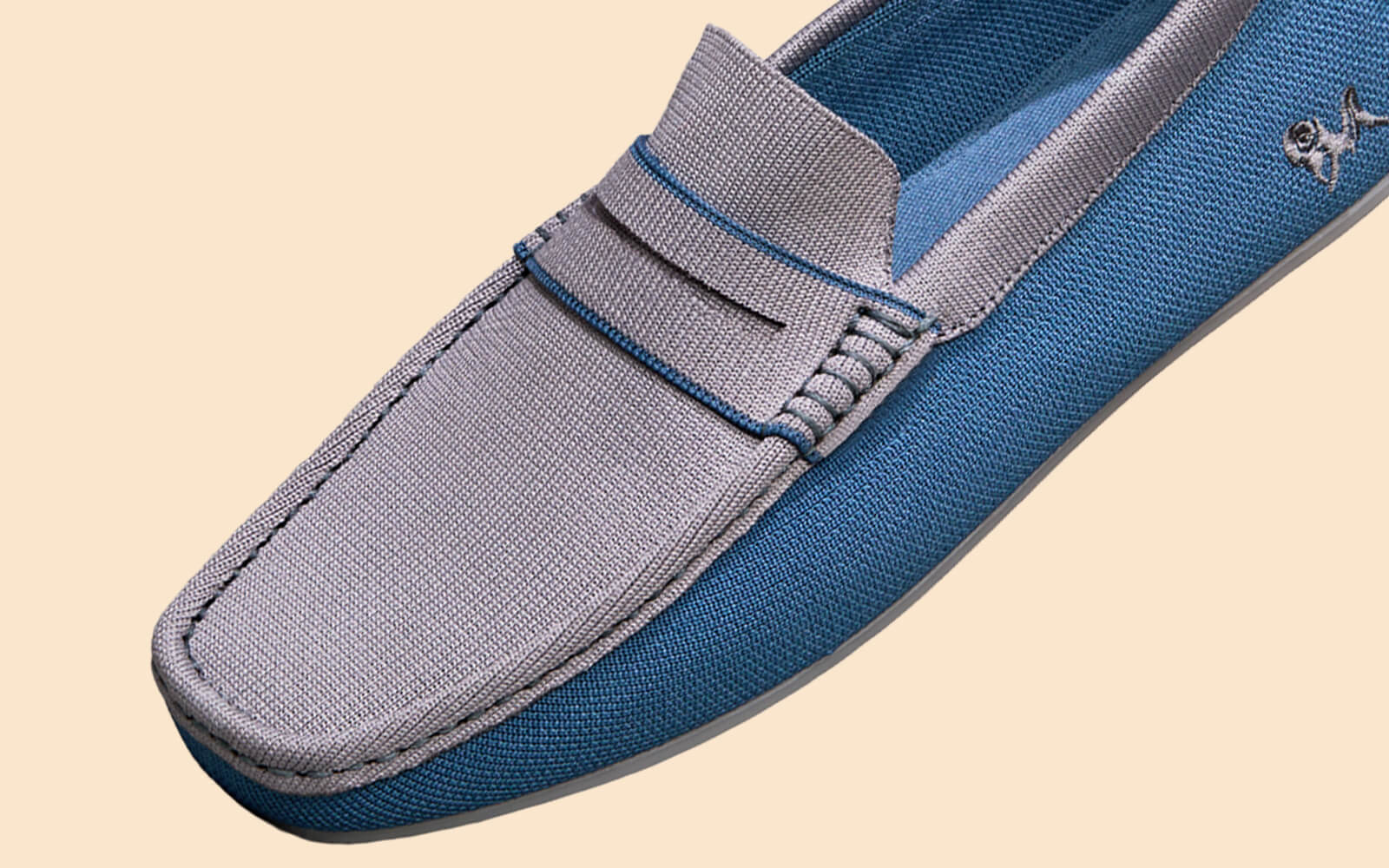 ReLive Knit Color Block Loafers : Blue/Grey - Image 7