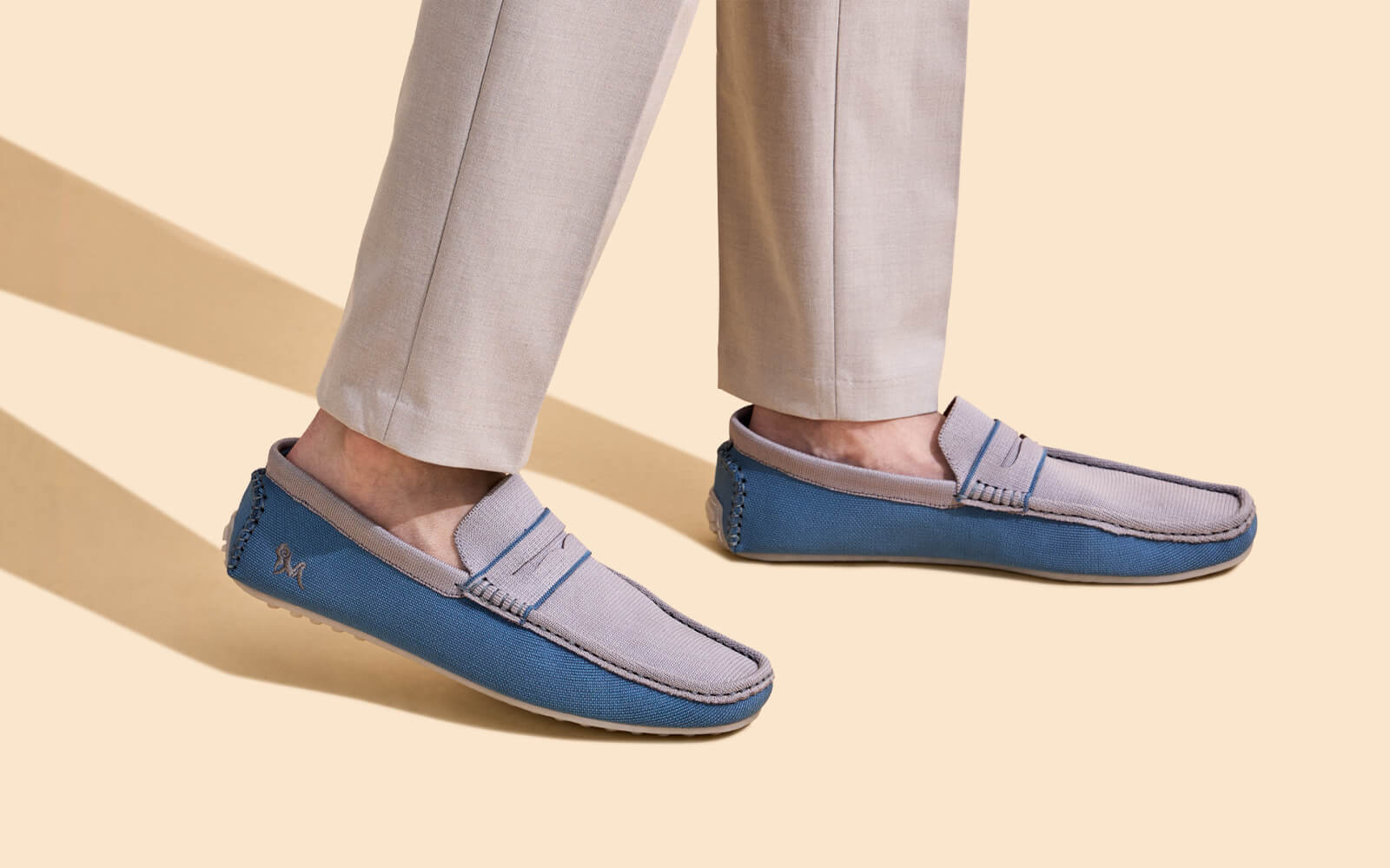 ReLive Knit Color Block Loafers : Blue/Grey - Image 8