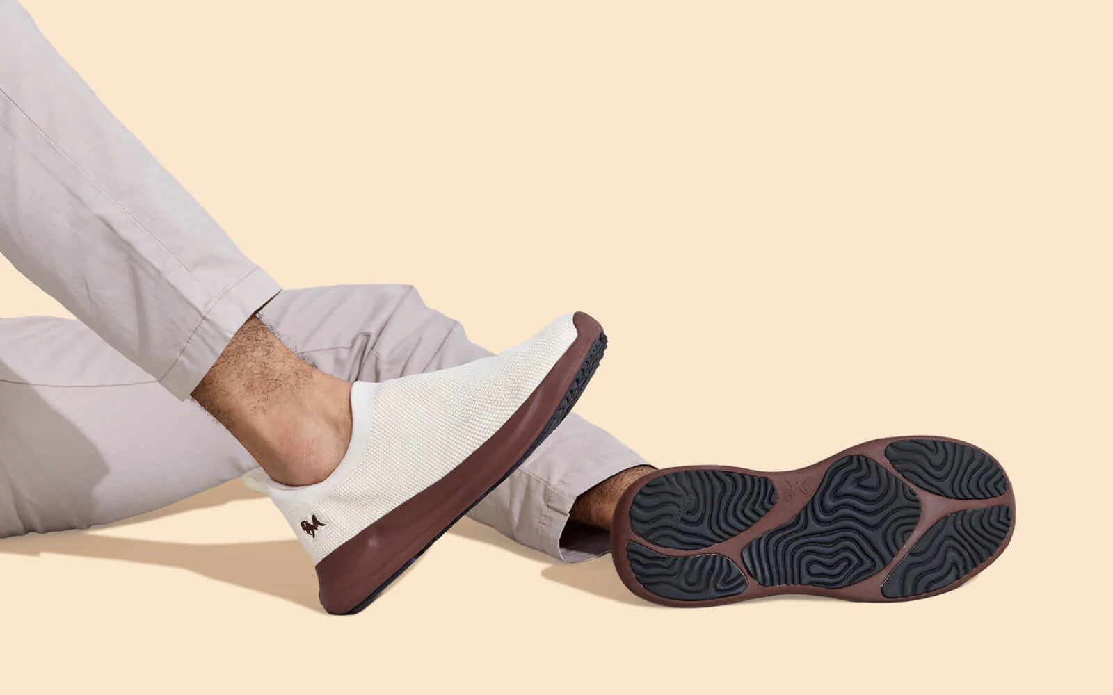 ReLive Knit Slip Ons Renew : Ivory Brown - Image 7
