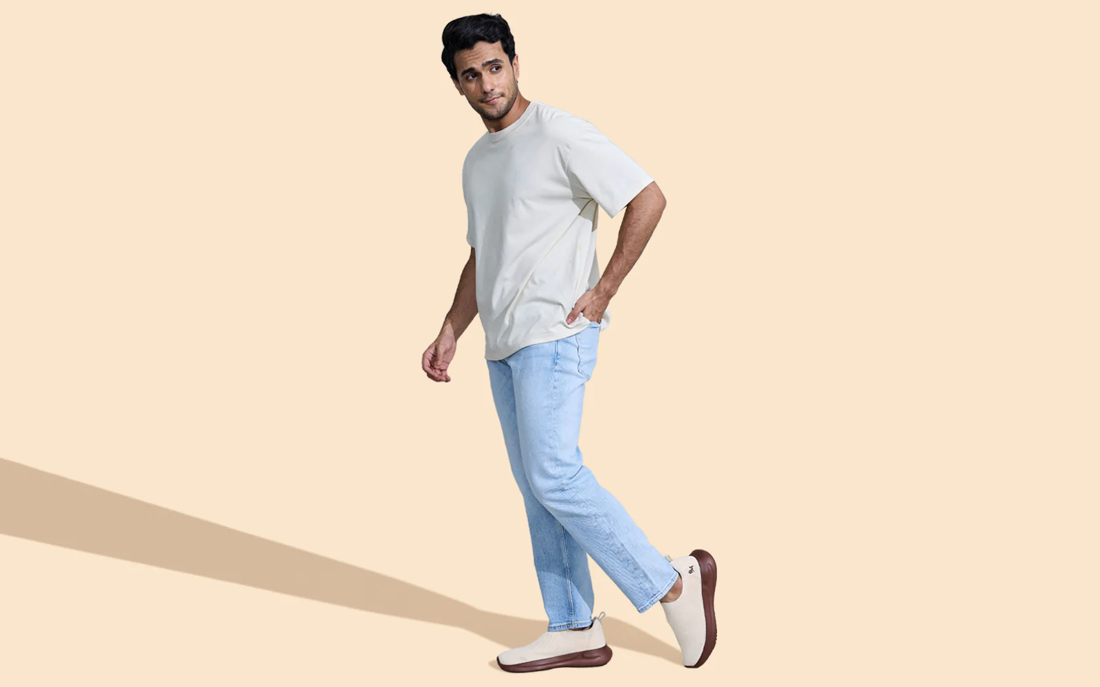 ReLive Knit Slip Ons Renew : Ivory Brown - Image 8