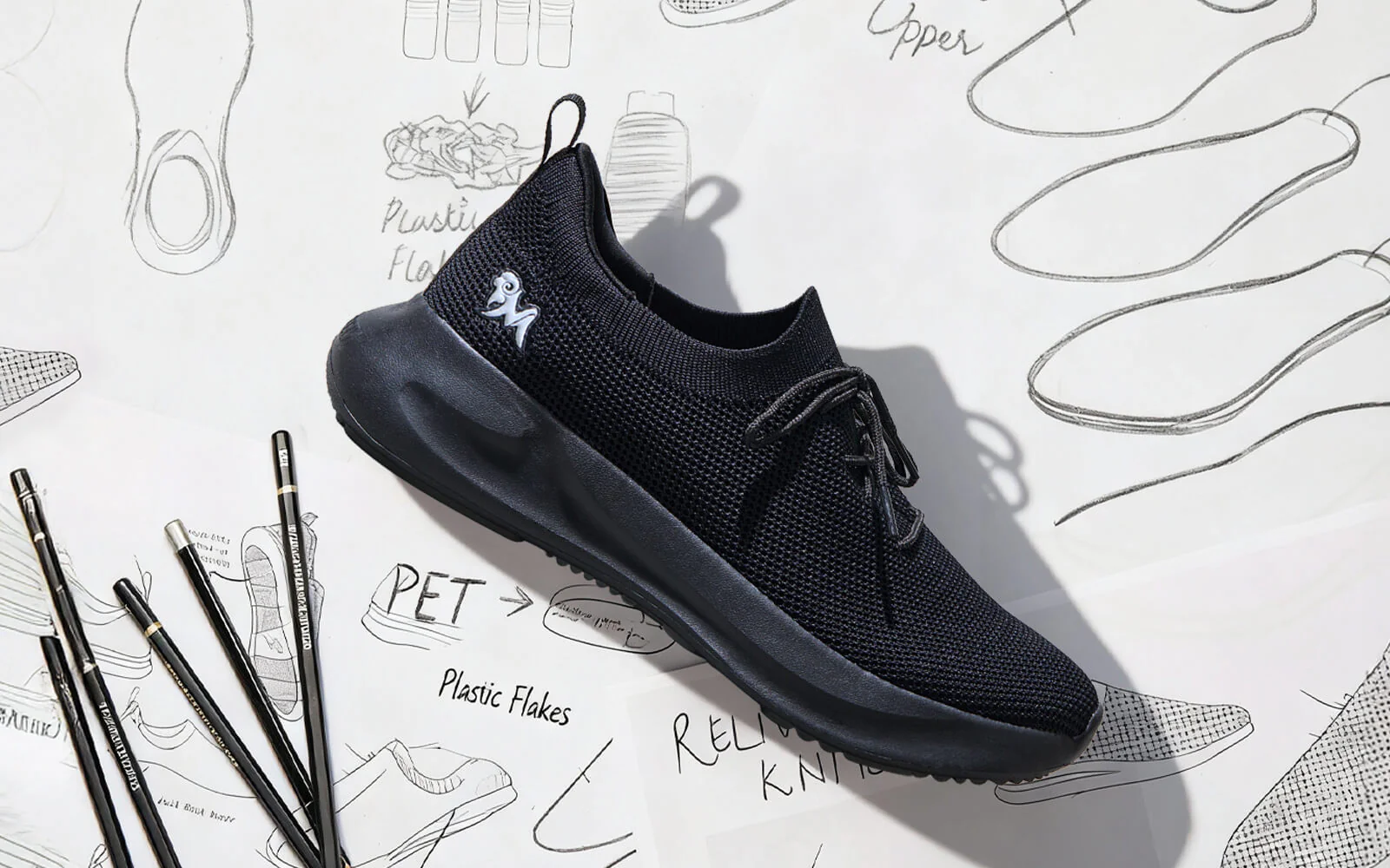 ReLive Knit Sneakers Renew : Black - Image 8