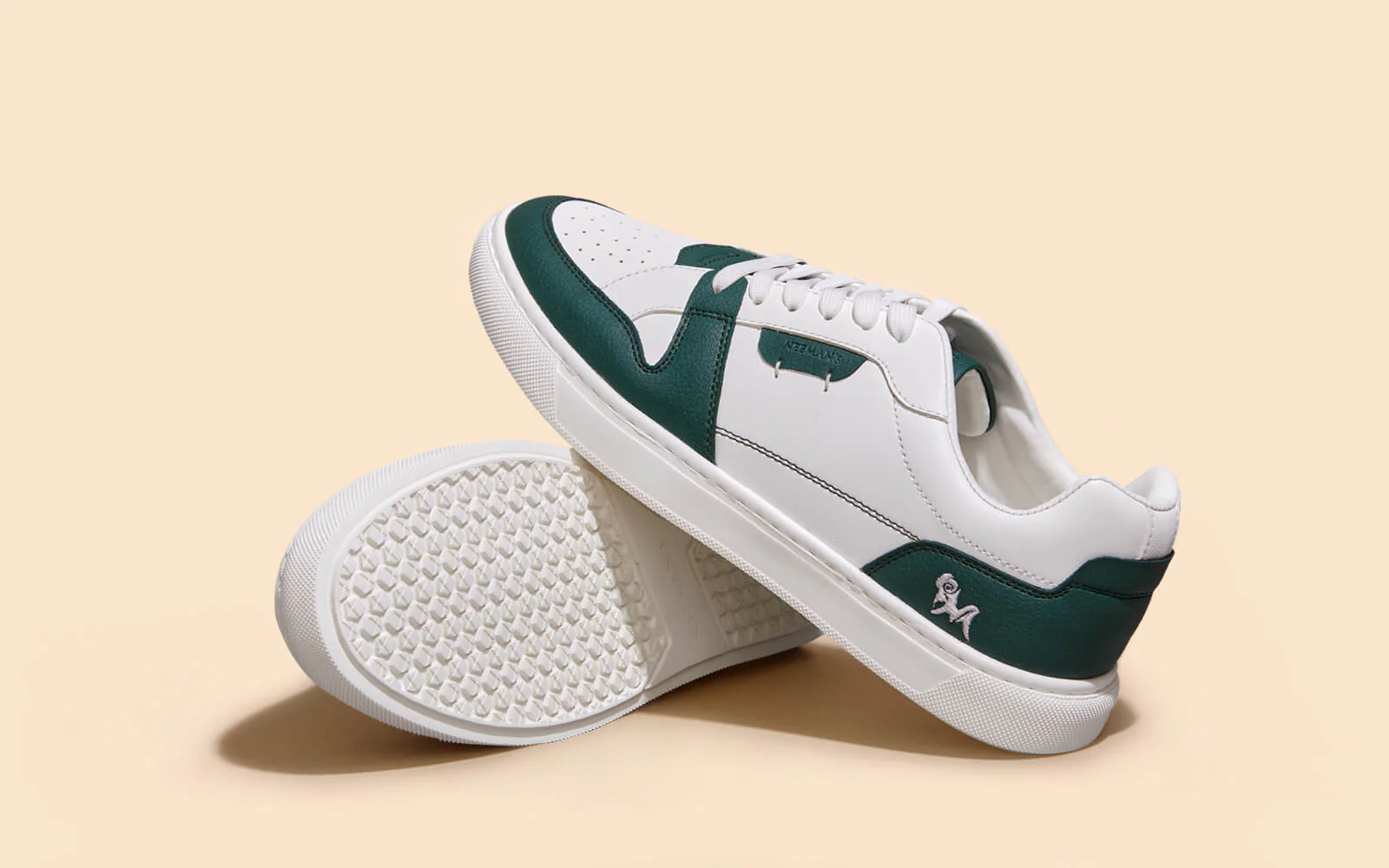 Retro Slick Sneakers : Green and White - Image 5