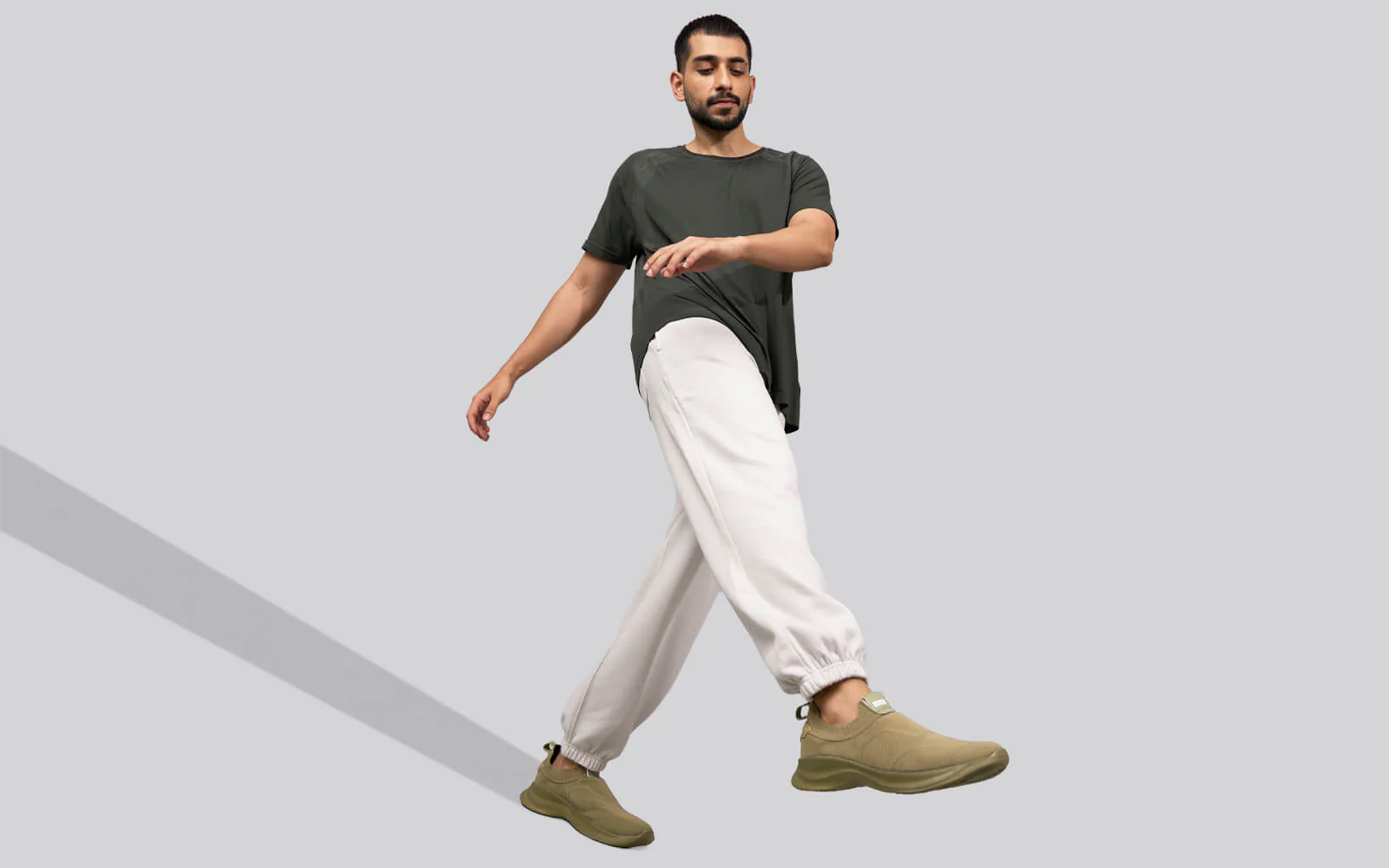 Sole Max Cush Slip Ons for Men : Olive - Image 10
