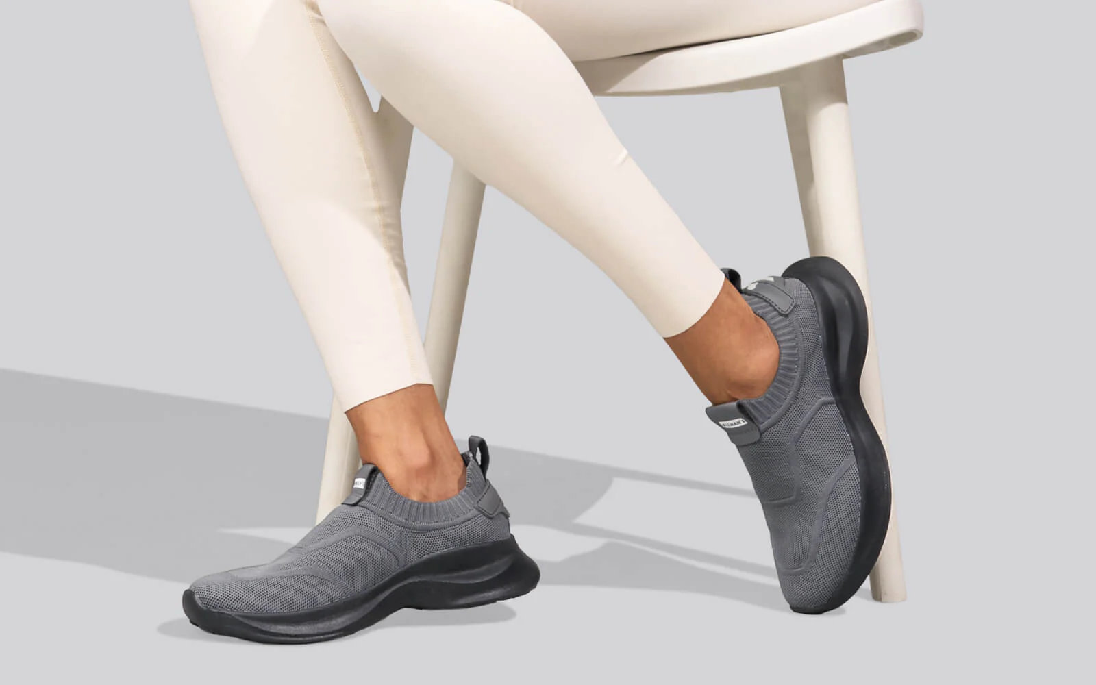 Sole Max Cush Slip Ons for Women : Dark Grey - Image 10