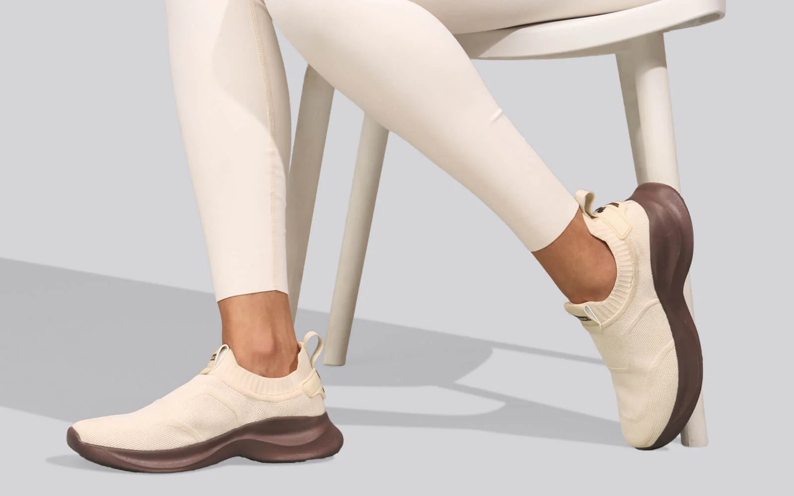Sole Max Cush Slip Ons for Women : Ivory Brown - Image 10