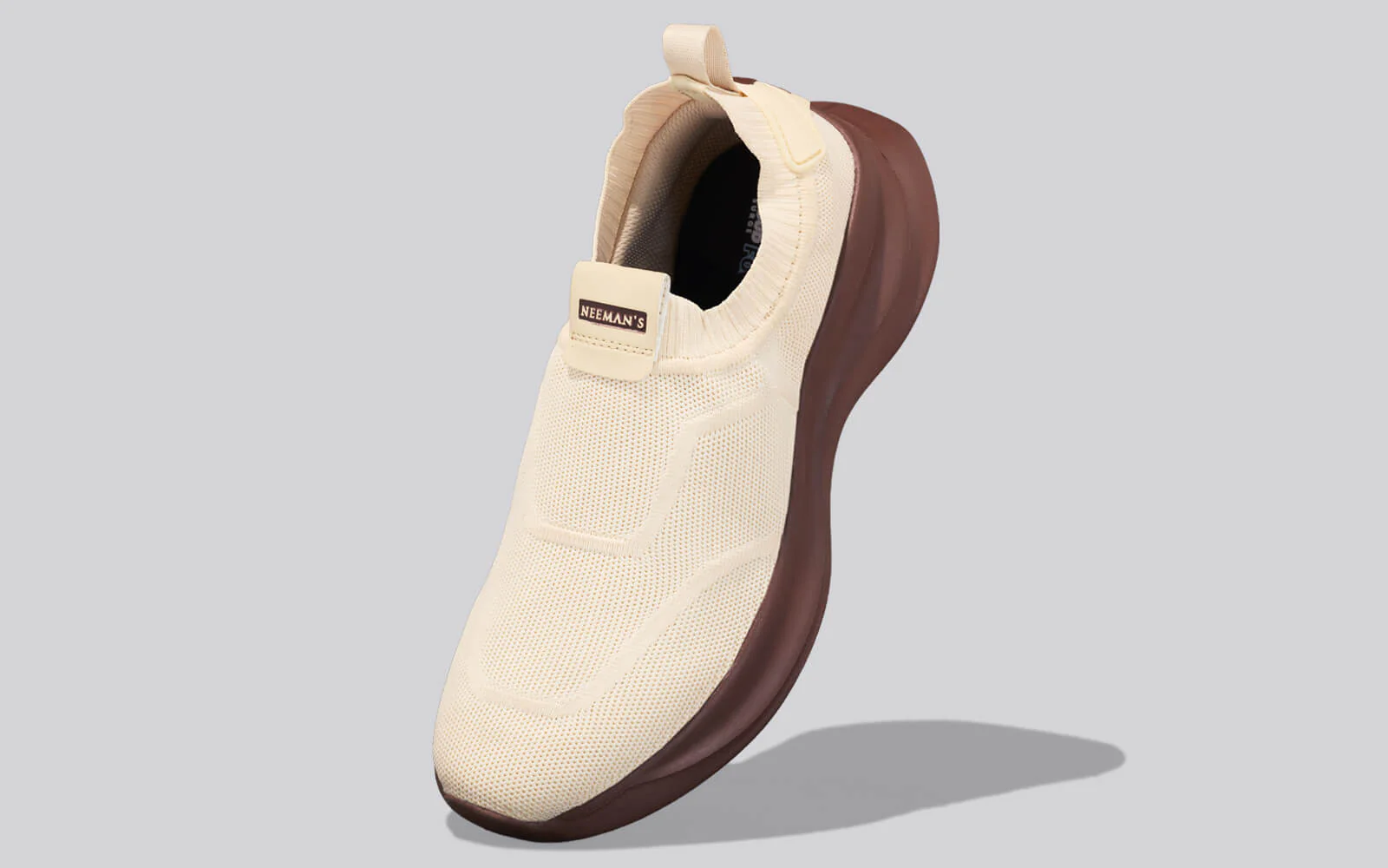 Sole Max Cush Slip Ons for Men : Ivory Brown - Image 3