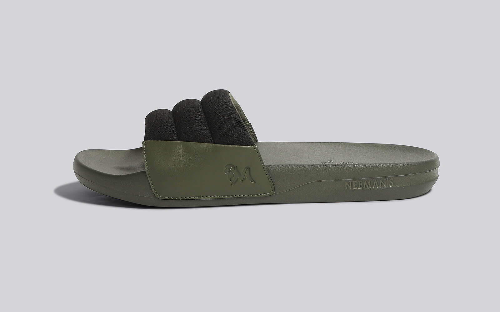 Squooshy Slides for Men : Olive-Black - Image 2