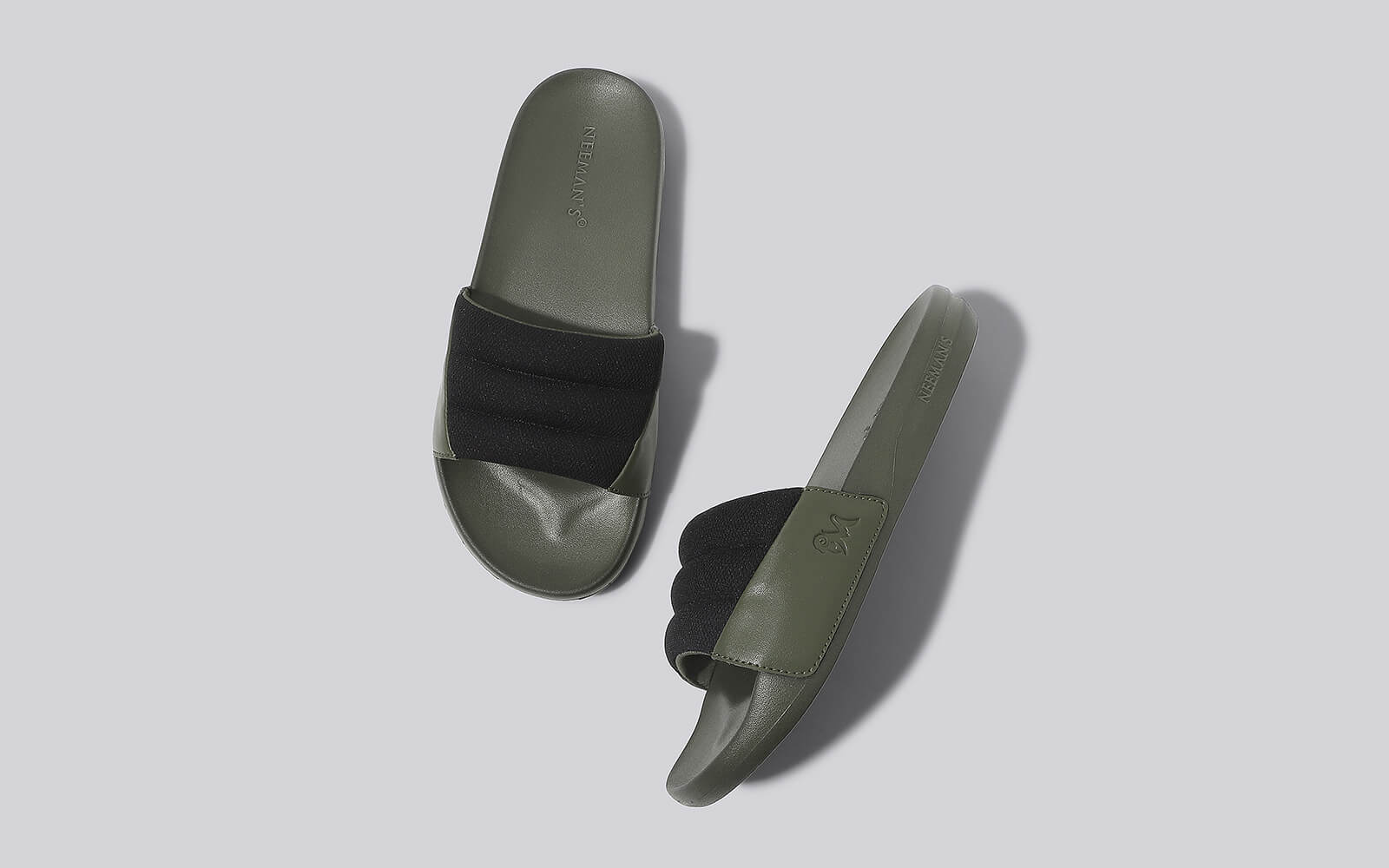 Squooshy Slides for Men : Olive-Black - Image 8