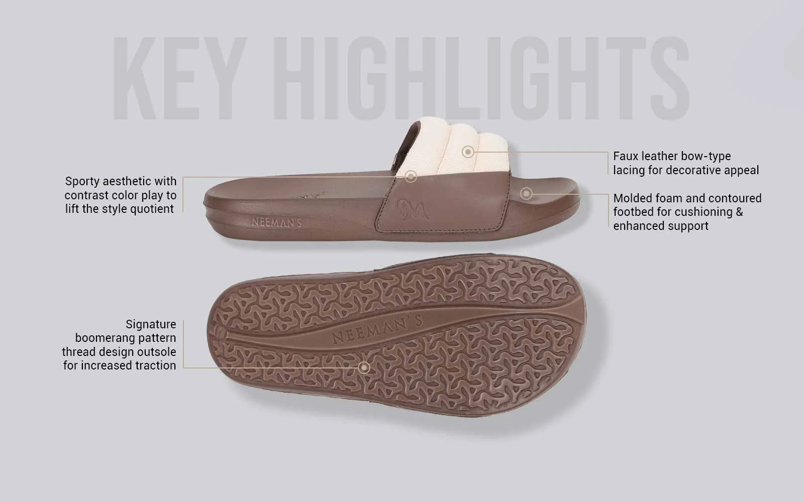 Squooshy Slides for Men : Brown - Image 4