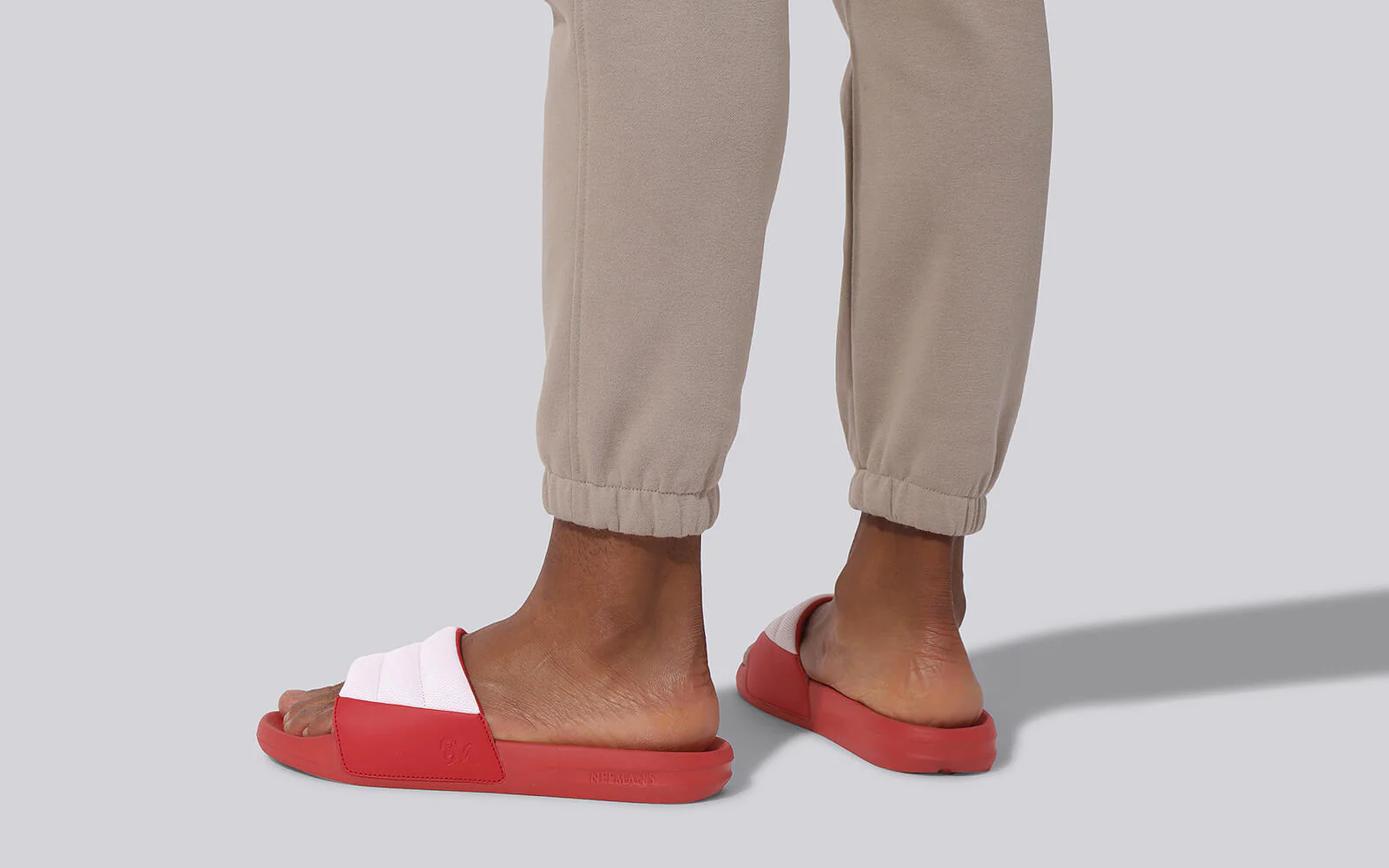 Squooshy Slides for Men : Red-White - Image 11