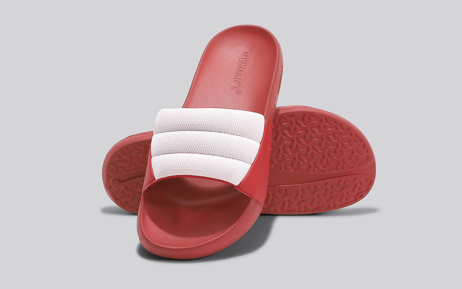 Squooshy Slides for Men : Red-White - Image 5