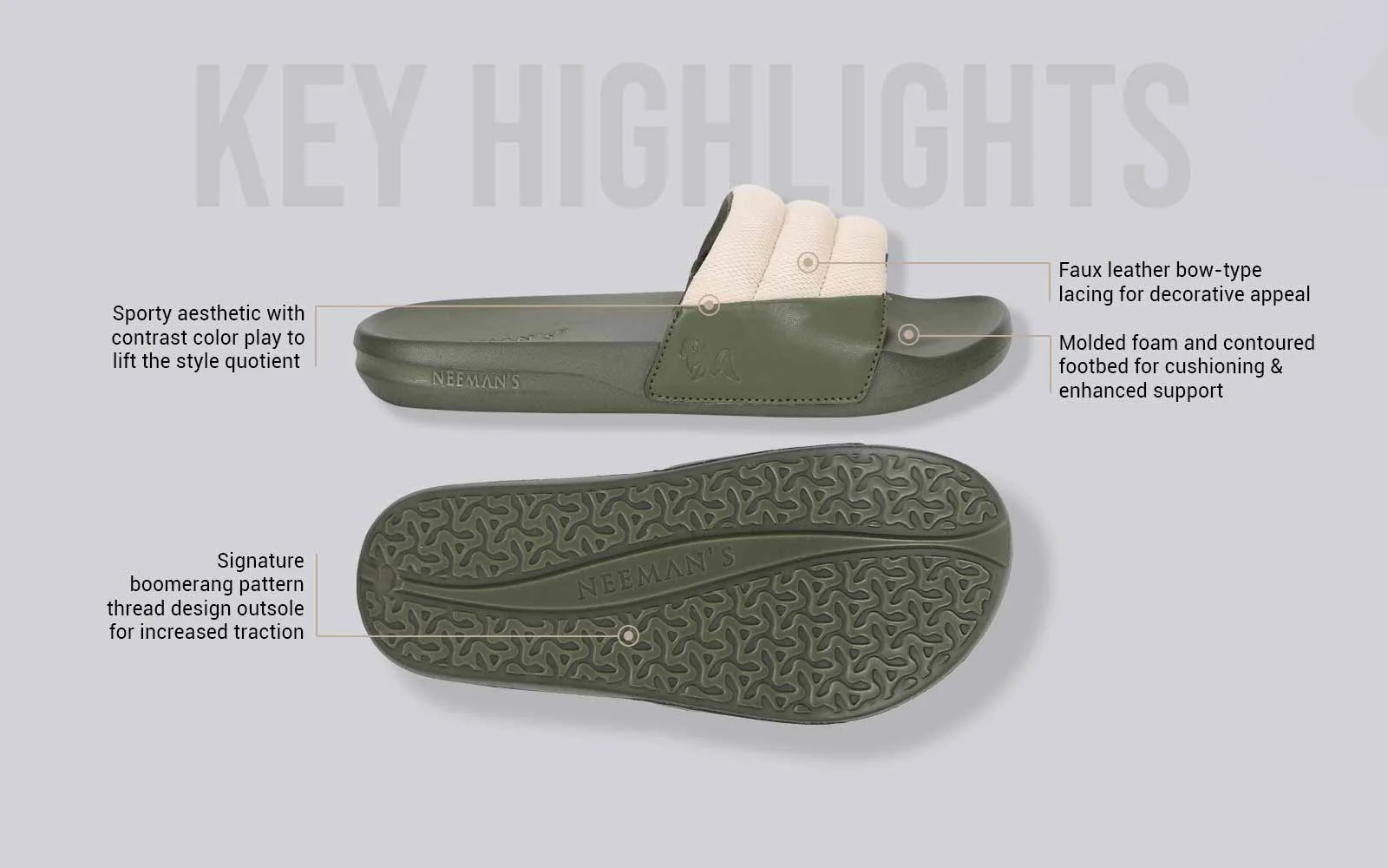 Squooshy Slides for Women : Olive - Image 4