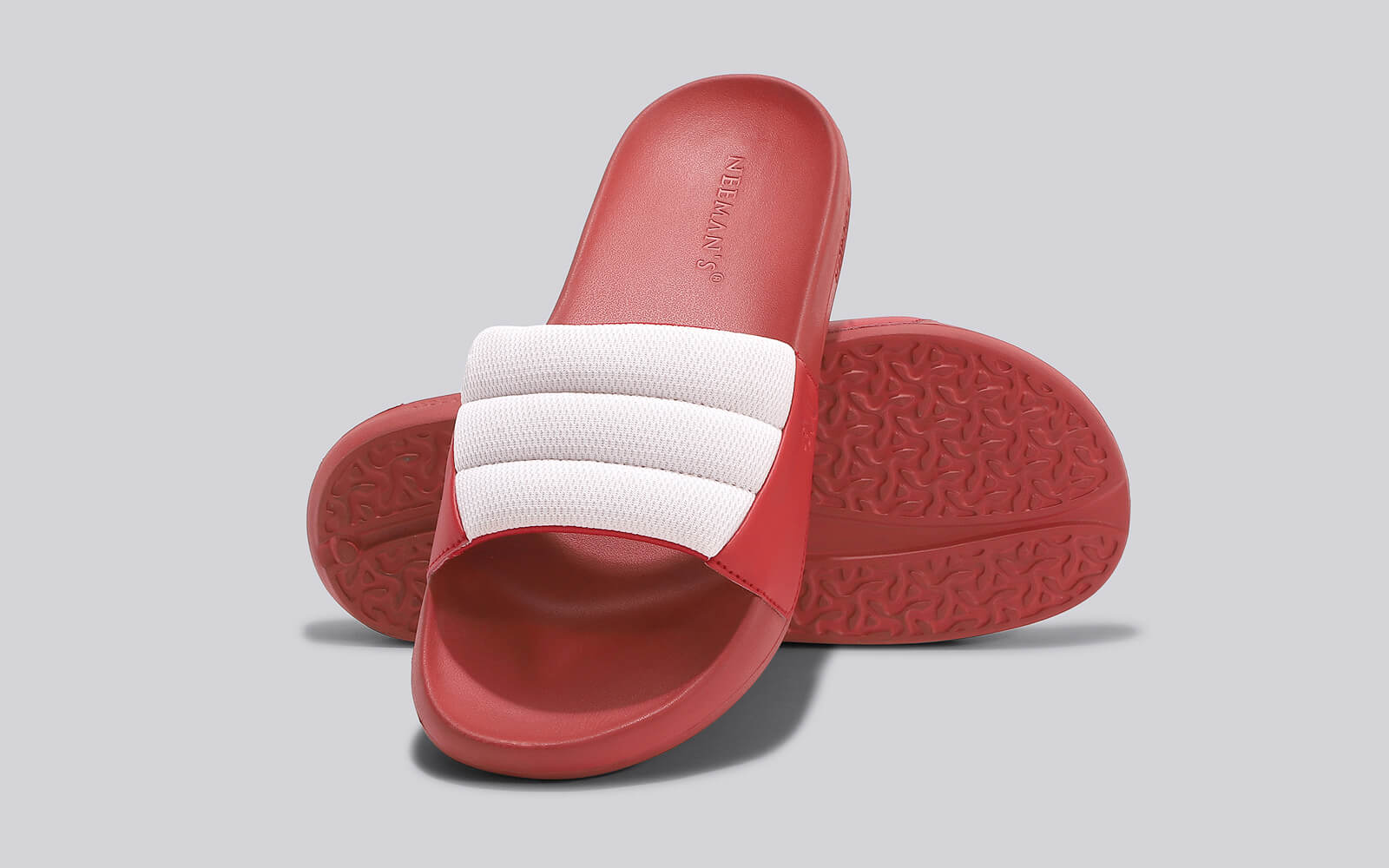 Squooshy Slides for Women : Red-White - Image 8