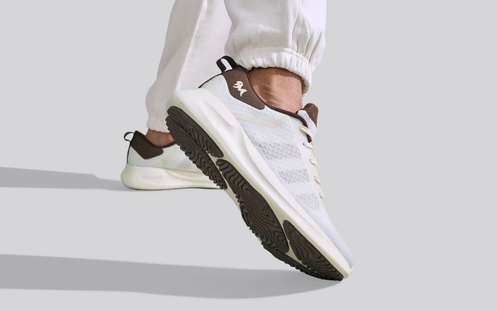 Swift Knit Sneakers For Men : Ivory Brown - Image 6