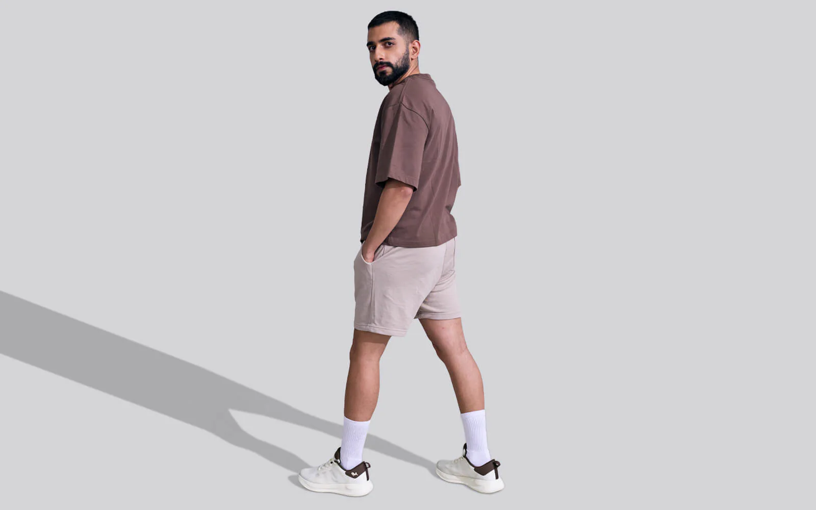 Swift Knit Sneakers For Men : Ivory Brown - Image 7